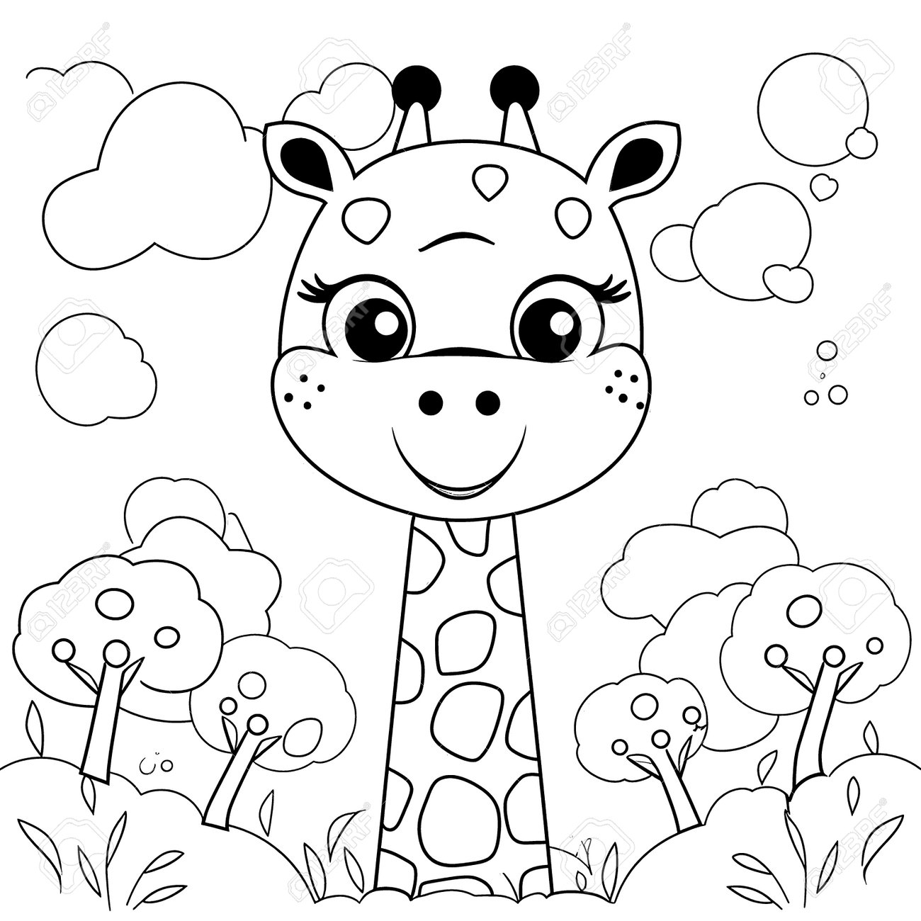 Giraffe Black And White Coloring Pages For Kids Simple Lines Cartoon Style Happy Cute Funny Animal In The World Royalty Free SVG Cliparts Vectors And Stock Illustration Image 203282536 Giraffe Black And White Coloring Pages For Kids Simple Lines Cartoon Style Happy Cute Funny Animal In The World Royalty Free SVG Cliparts Vectors And Stock Illustration Image 203282536