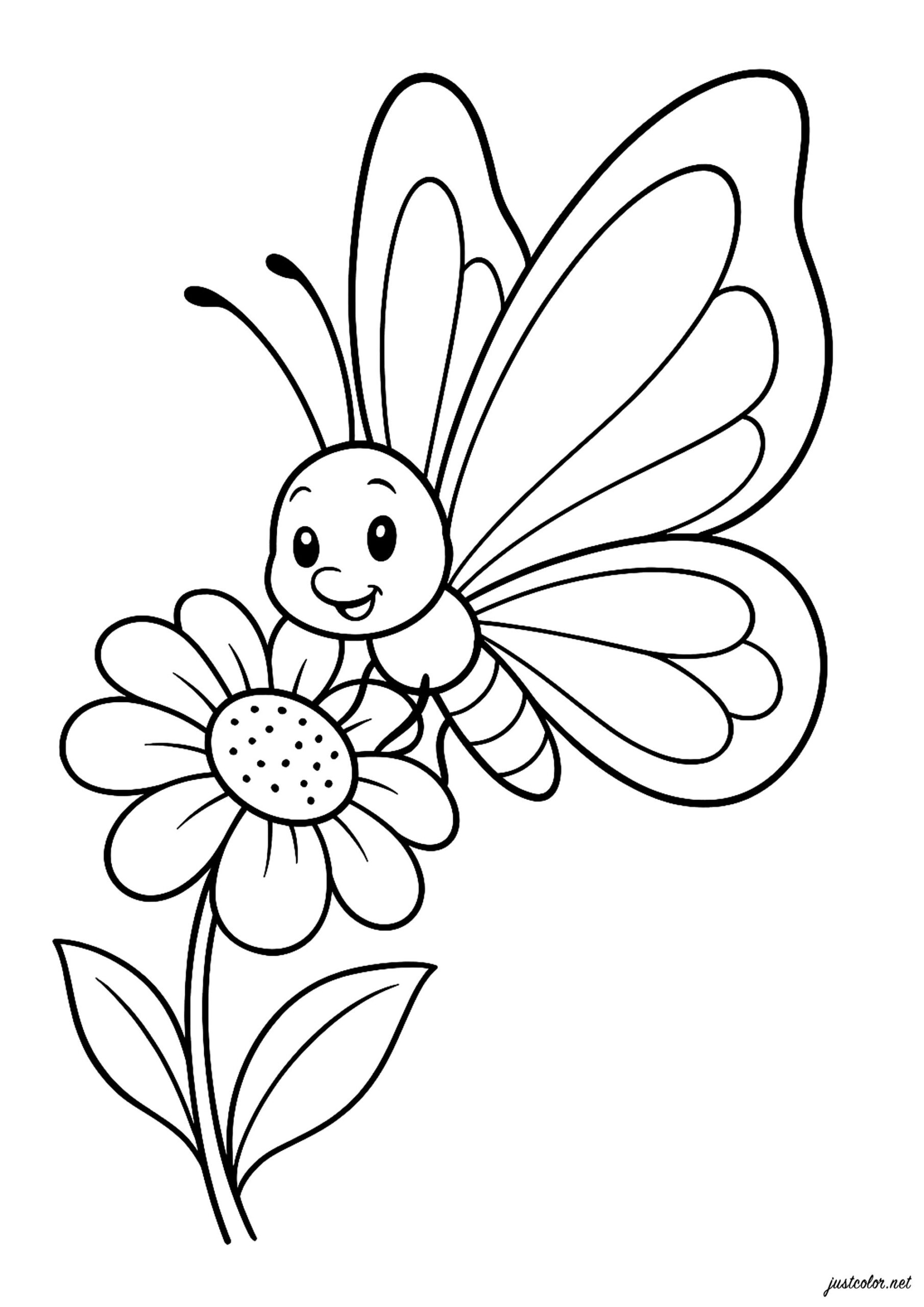 kids flower coloring pages