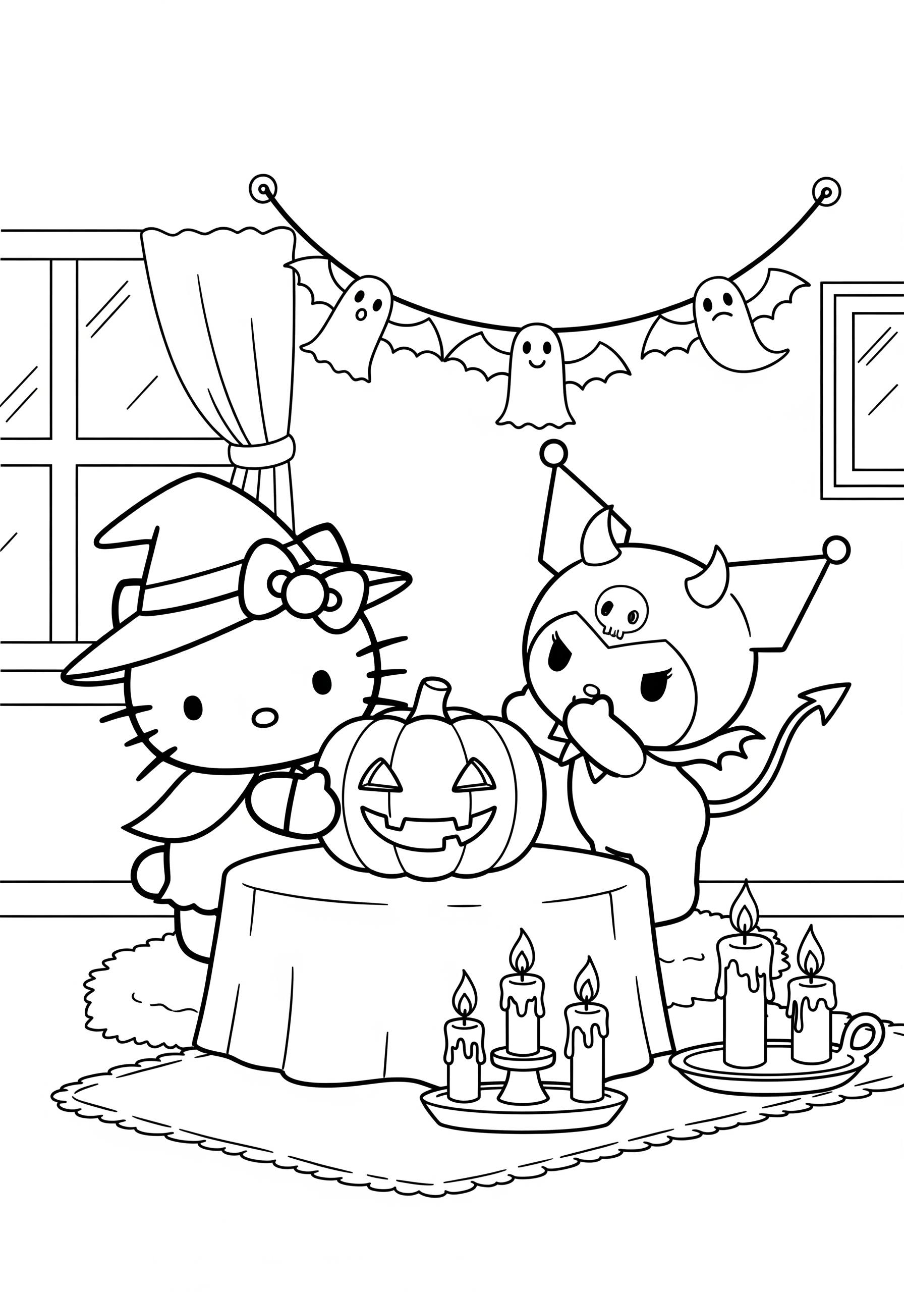 Hello Kitty Halloween And Fall Coloring Pages YouLoveIt