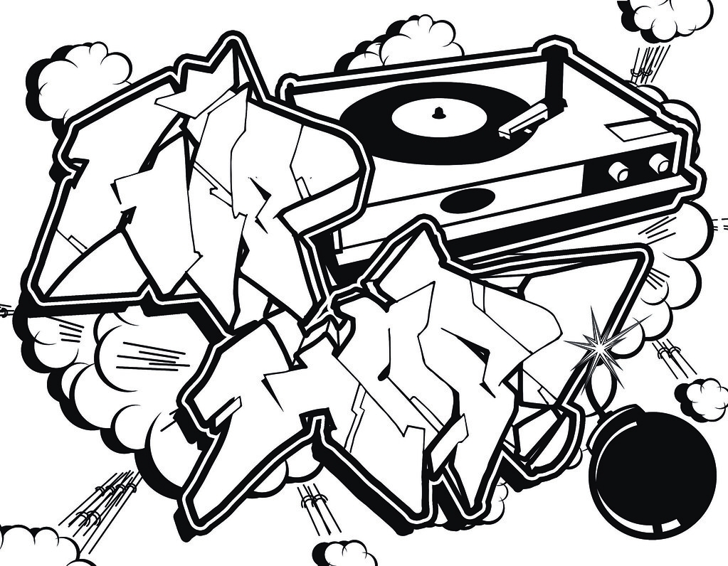 Hip Hop Graffiti Coloring Page This Is The Final Rendering Flickr
