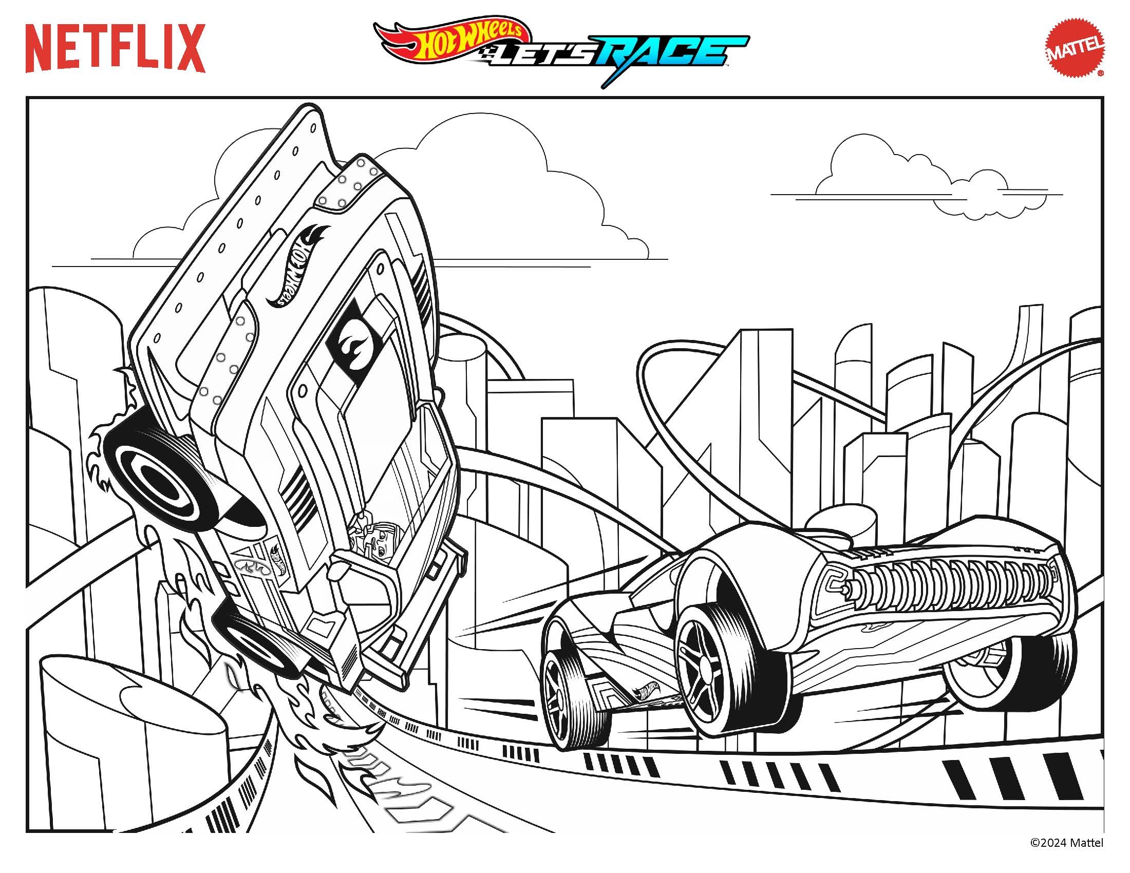 race car hot wheels coloring pages
