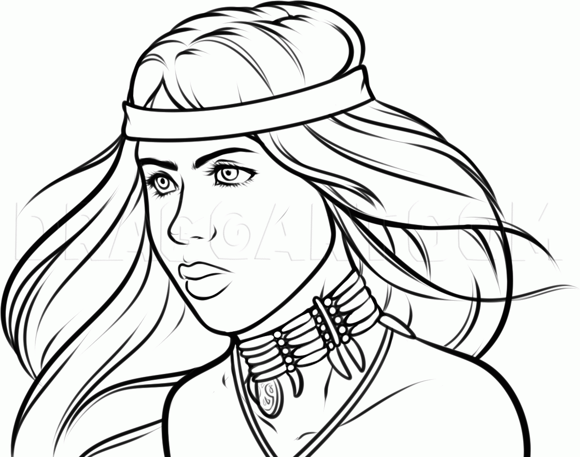 How To Draw A Native American Drawing Step By Step By Dawn DragoArt