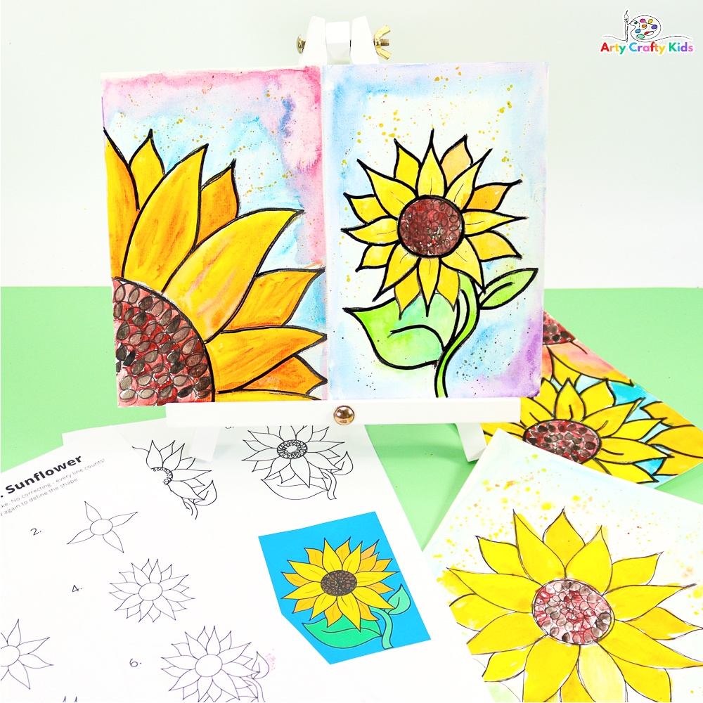 How To Draw A Sunflower Easy Step by Step Guide Arty Crafty Kids