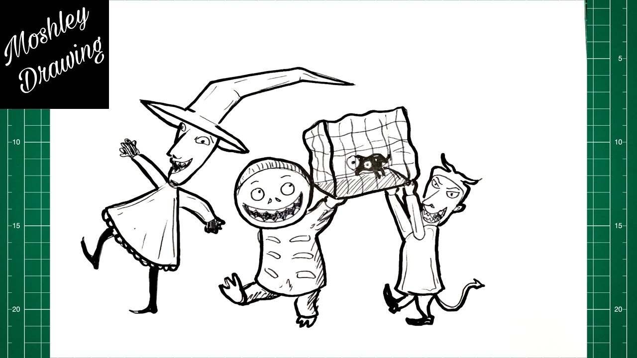 How To Draw Lock Shock And Barrel The Nightmare Before Christmas YouTube