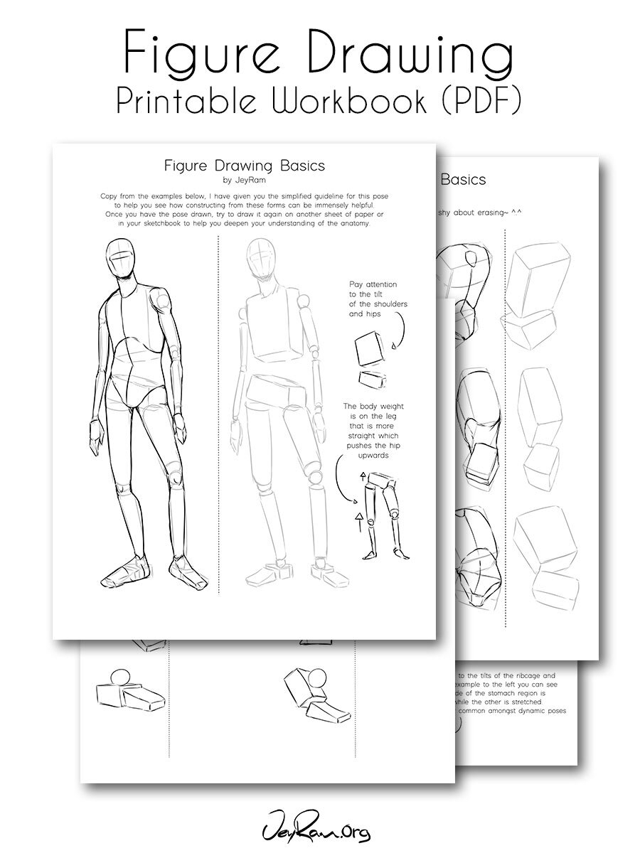 How To Draw The Human Figure Printable PDF JeyRam Drawing Tutorials