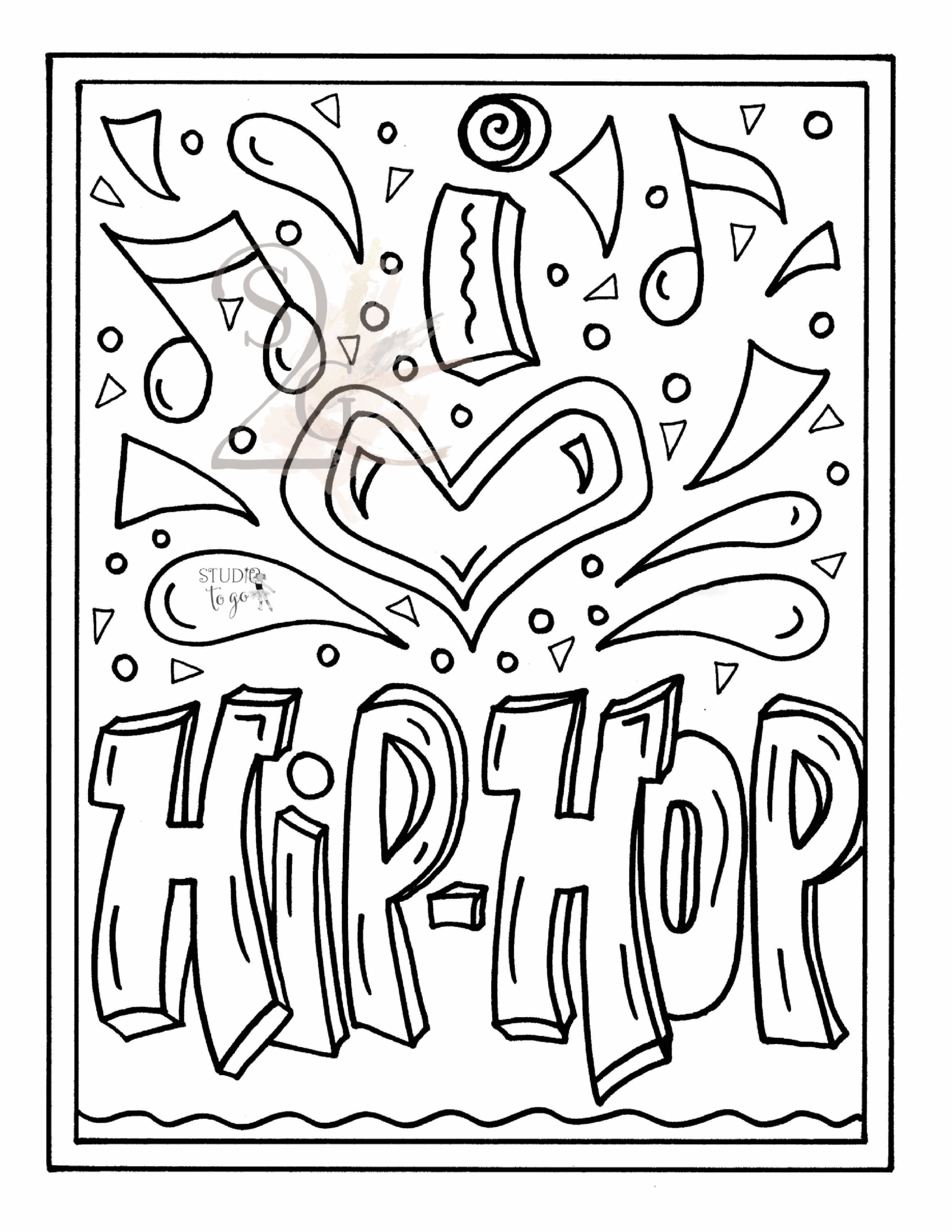 I Love Hip Hop Color Sheet Studio To Go Dance Preschool Dance Curriculum Lesson Plans And Choreography