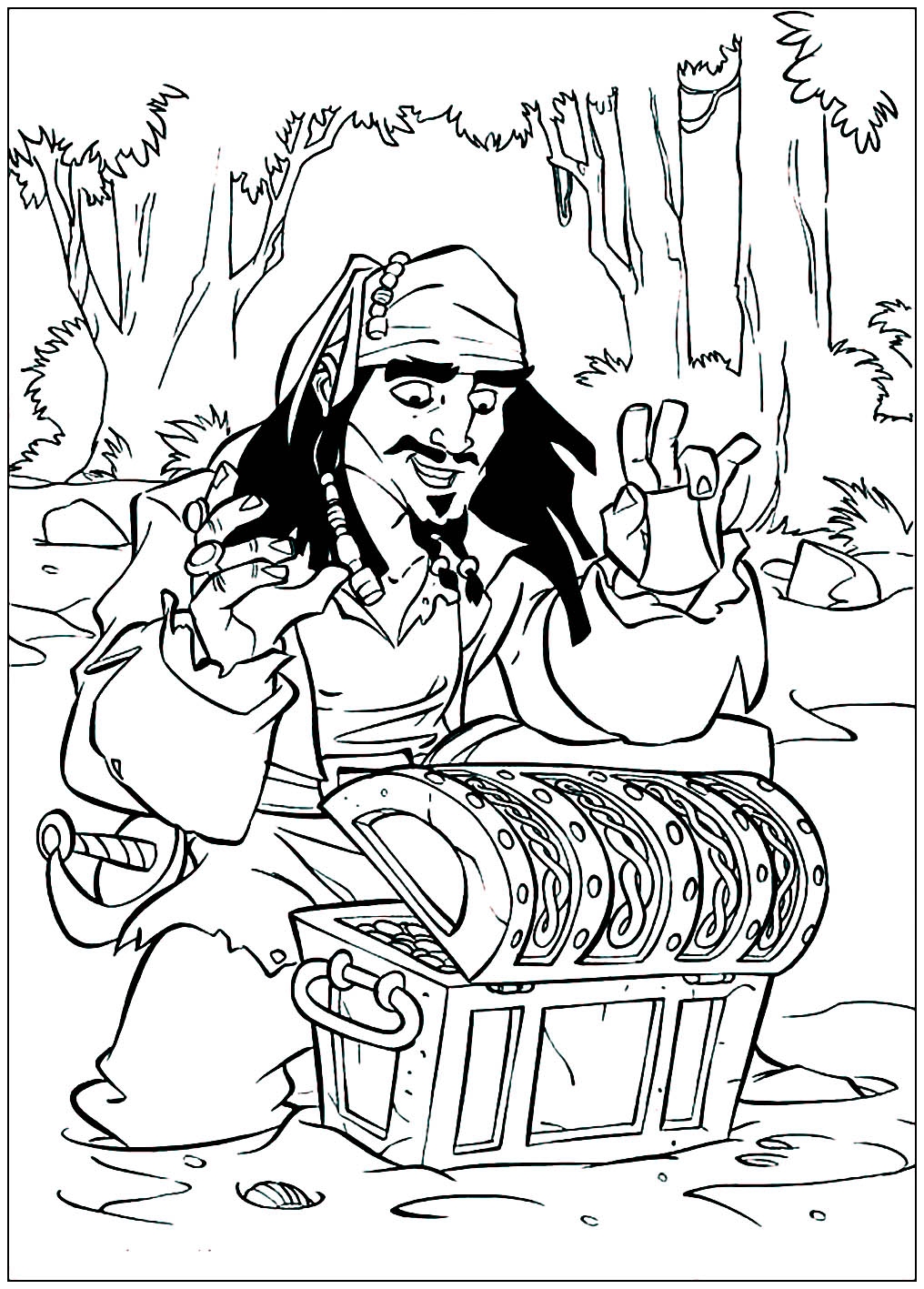 captain jack sparrow coloring pages