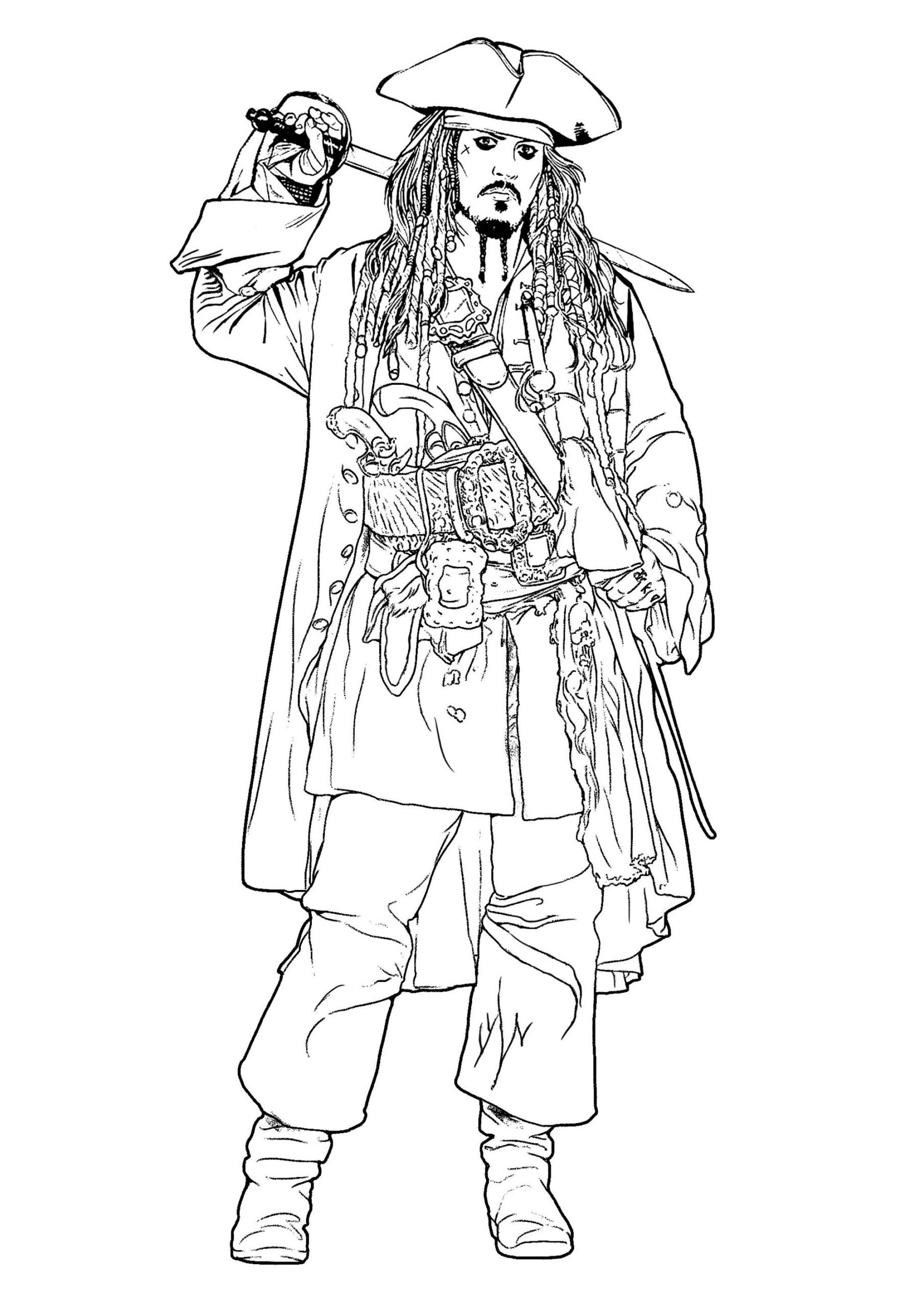 Jack Sparrow Movie Coloring Pages