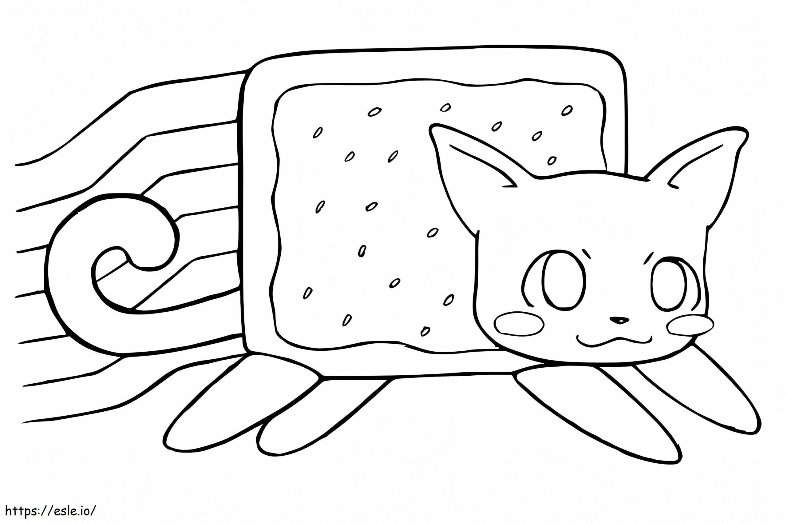 Kawaii Nyan Cat Coloring Page