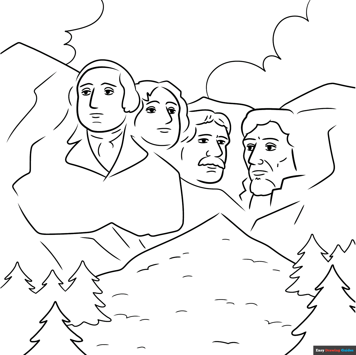 Mount Rushmore Coloring Page Easy Drawing Guides Mount Rushmore Coloring Page Easy Drawing Guides