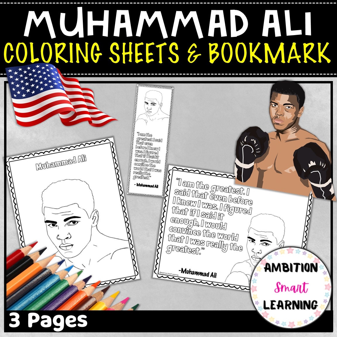 muhammad ali coloring pages