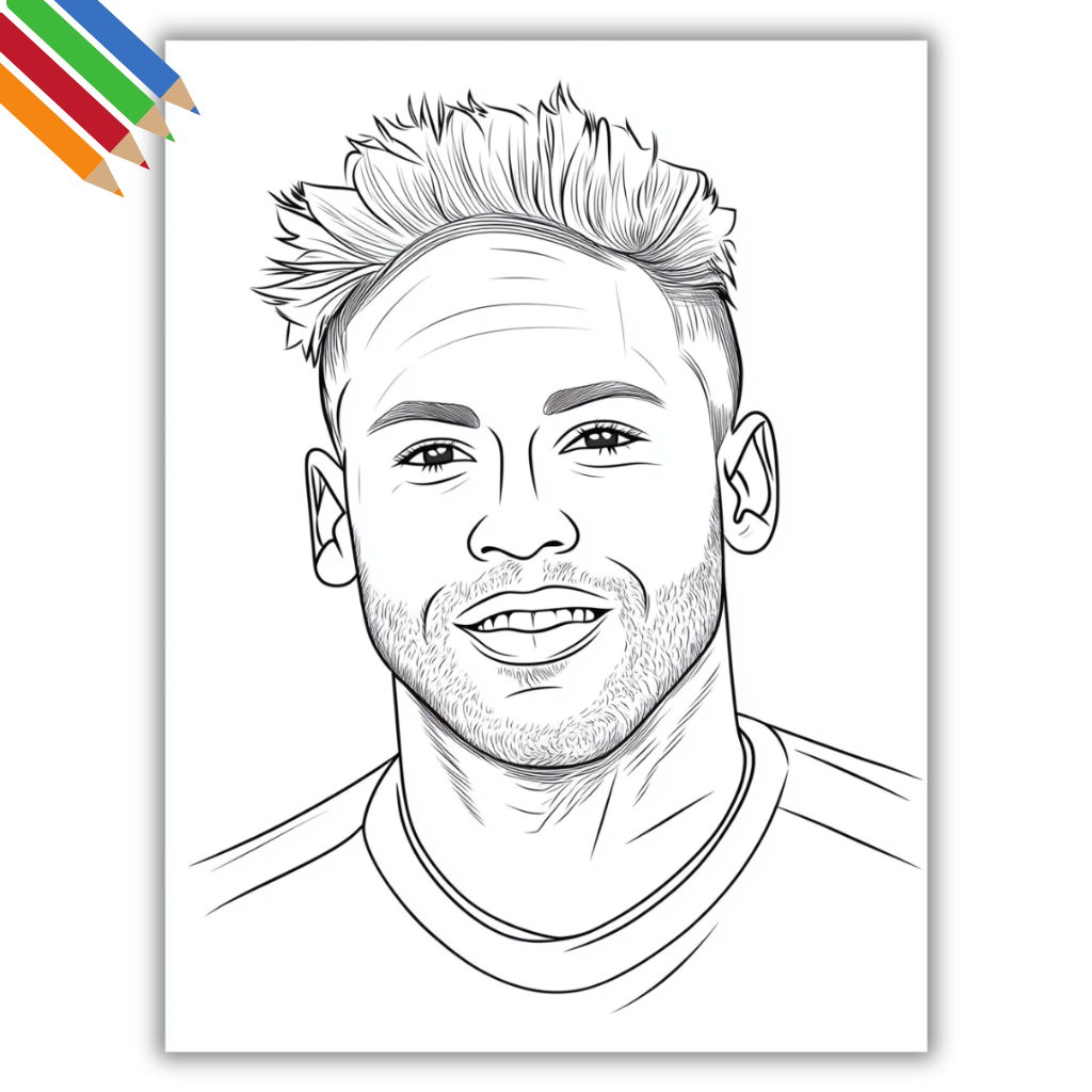 neymar jr colouring pages