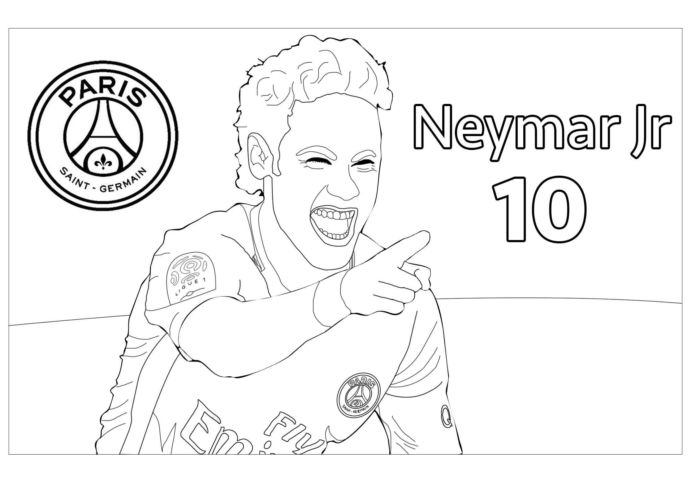 Neymar Jr Version 2 Soccer Coloring Pages