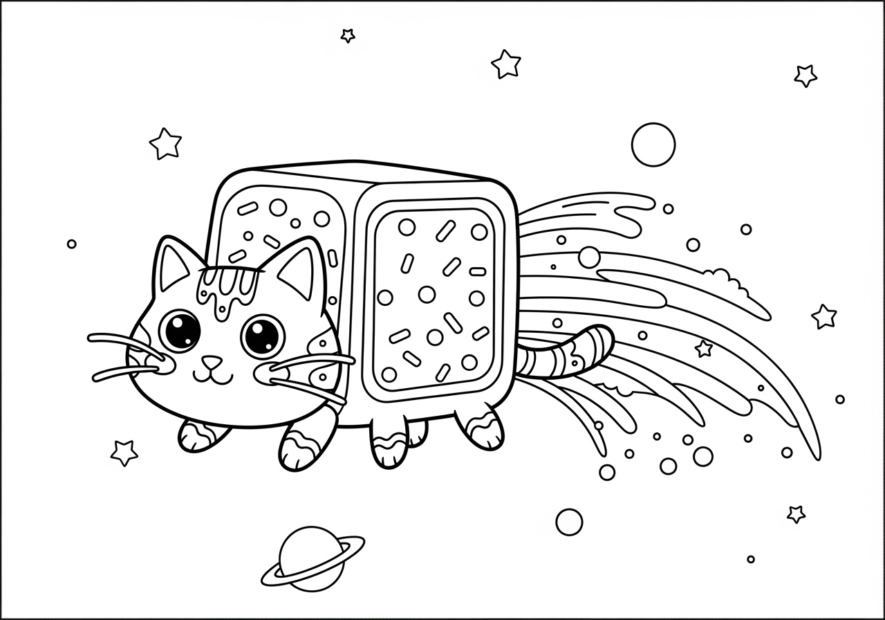 Nyan Cat Coloring Page Free Printable For Kids