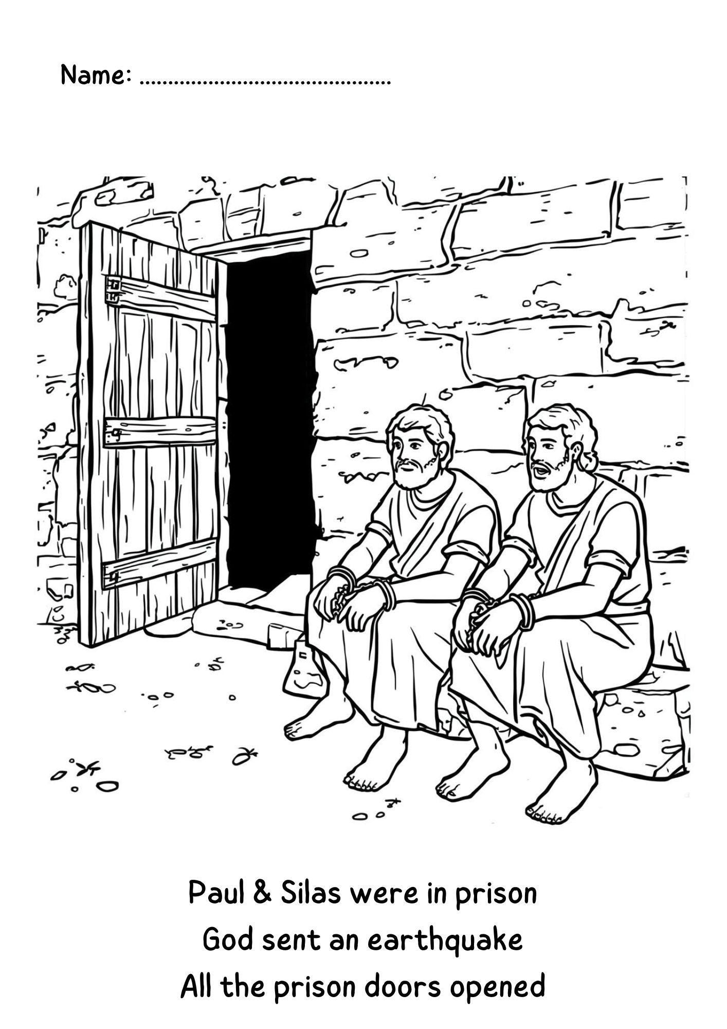 paul and silas in prison coloring page paul and silas in prison coloring page