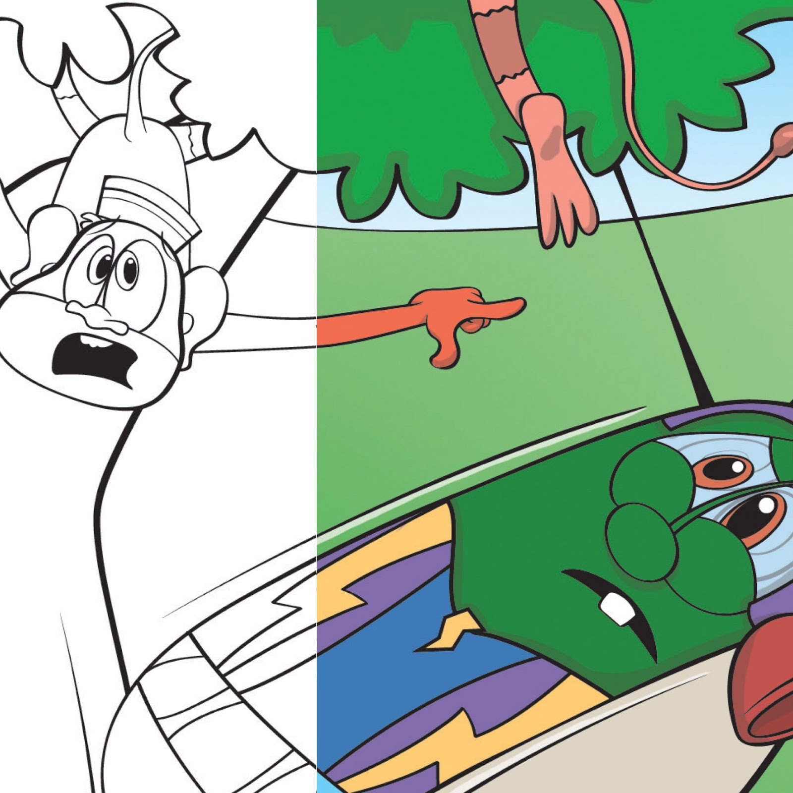 Philip A Buck Coloring VeggieTales Super Comics LarryBoy The Quitter Critter Quad Squad