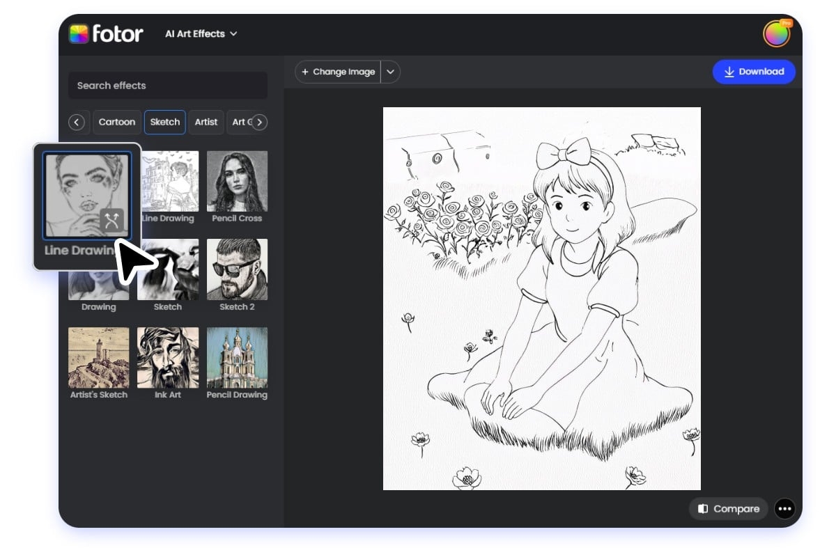 convert photo to coloring page free
