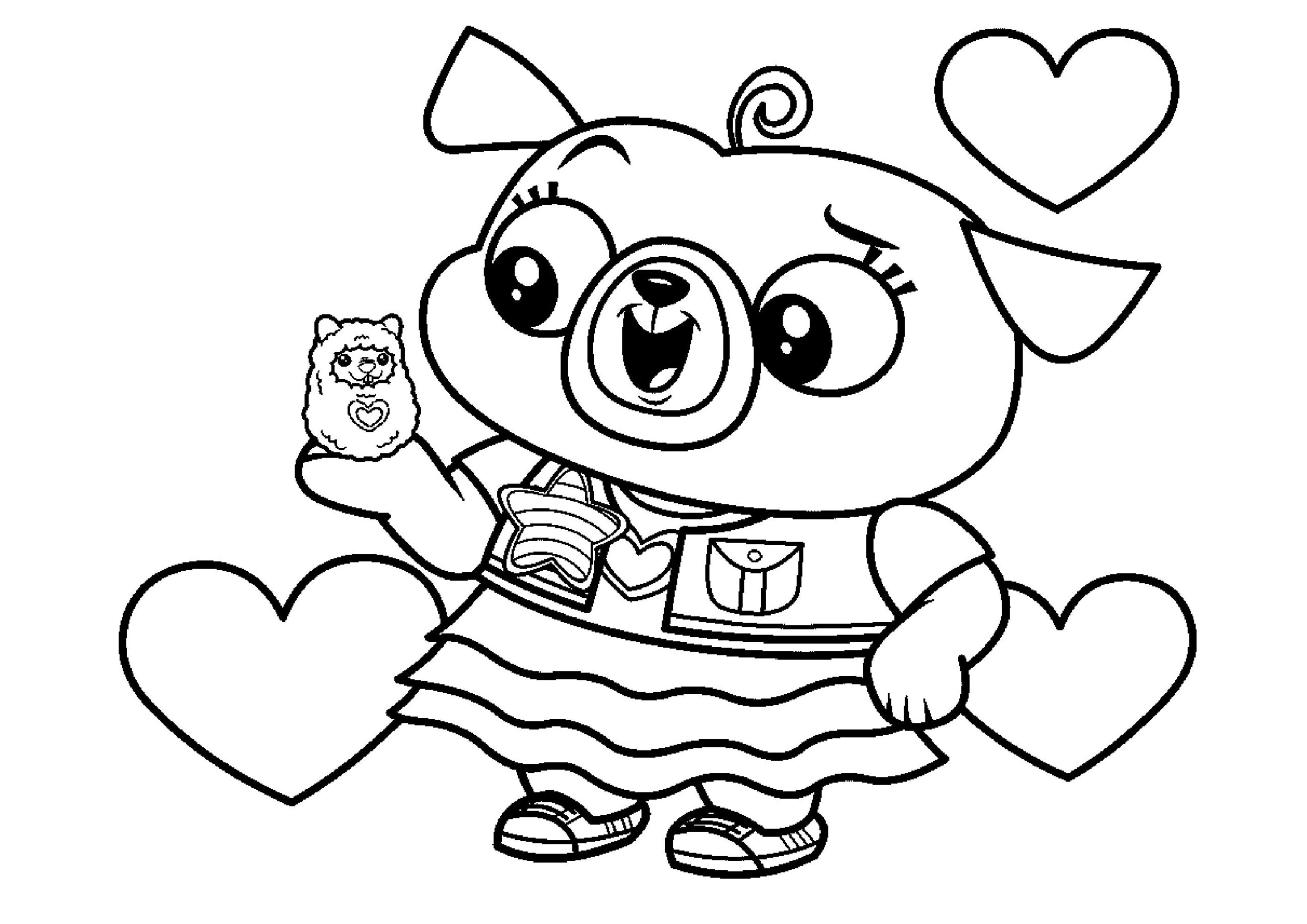 Pretty Playful Happy Little Piggy Chip And Potato Coloring Pages