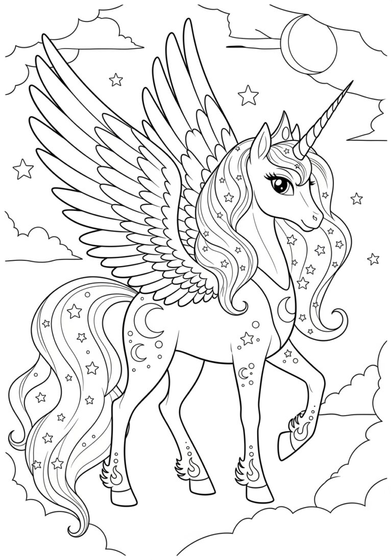 Princess Luna Coloring Page Magical Unicorn Adventure