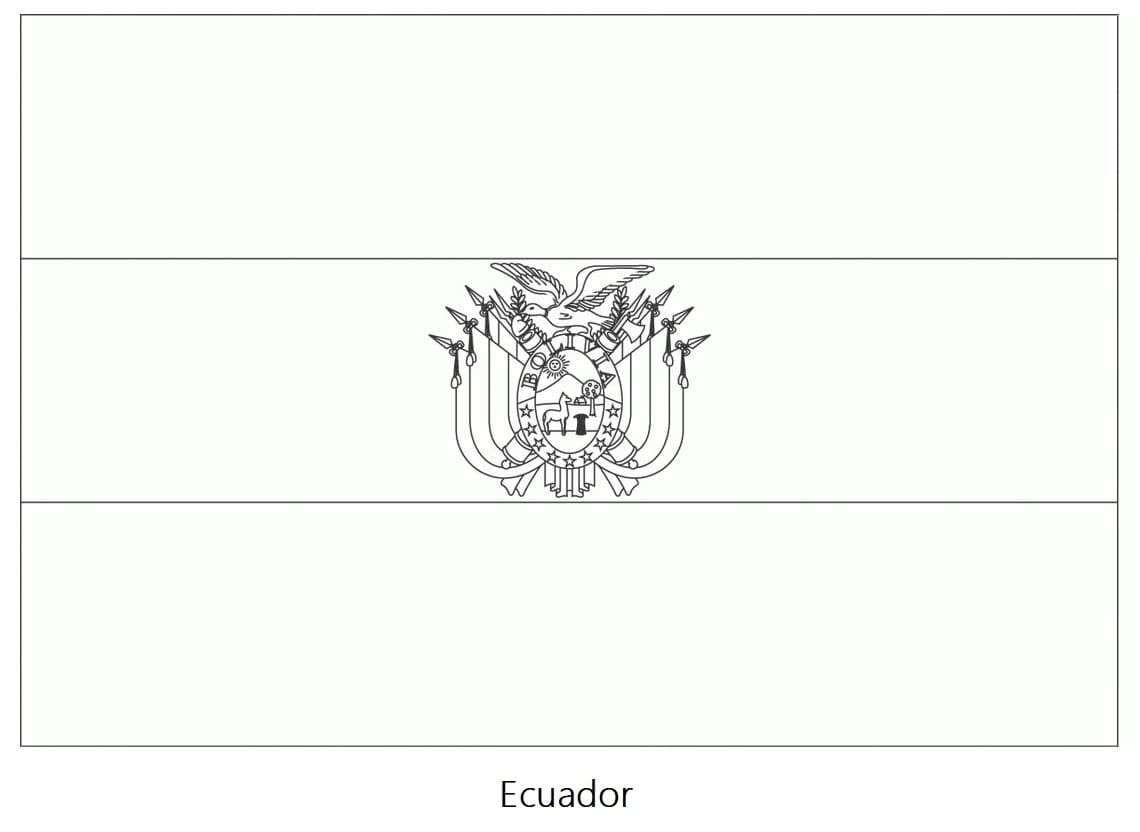 flag of ecuador coloring page