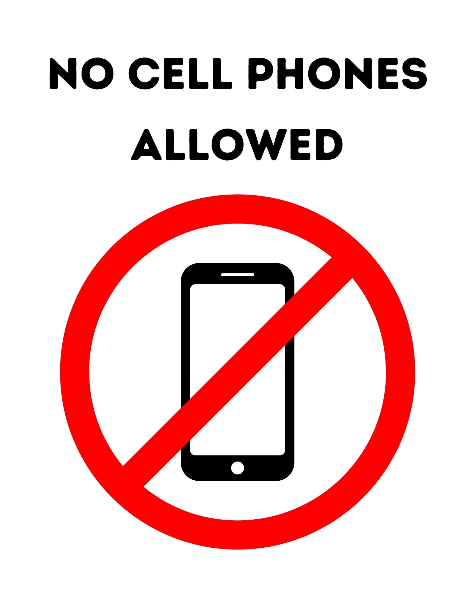 Printable No Cell Phones Allowed Sign Printable No Cell Phone Use In Classroom Sign No Cellphones Allowed School Poster INSTANT DOWNLOAD Etsy