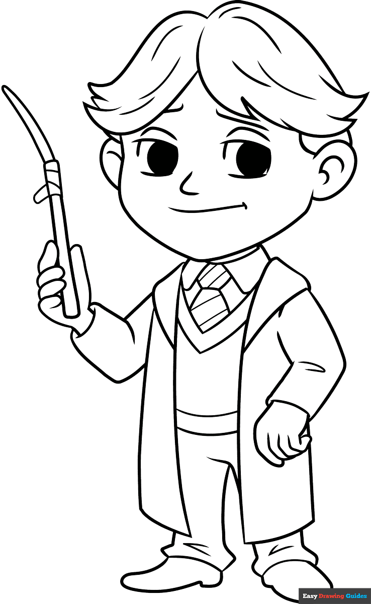 Ron Weasley From Harry Potter Coloring Page Easy Drawing Guides