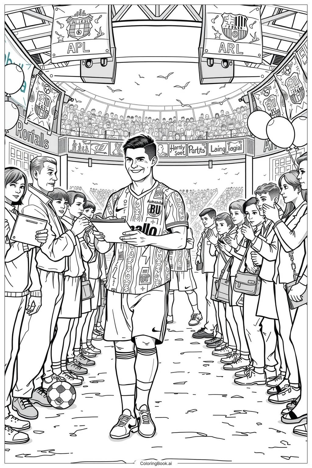 Ronaldo And Ronald Acuna Jr Shaking Hands Coloring Page Free PDF PNG Printable 