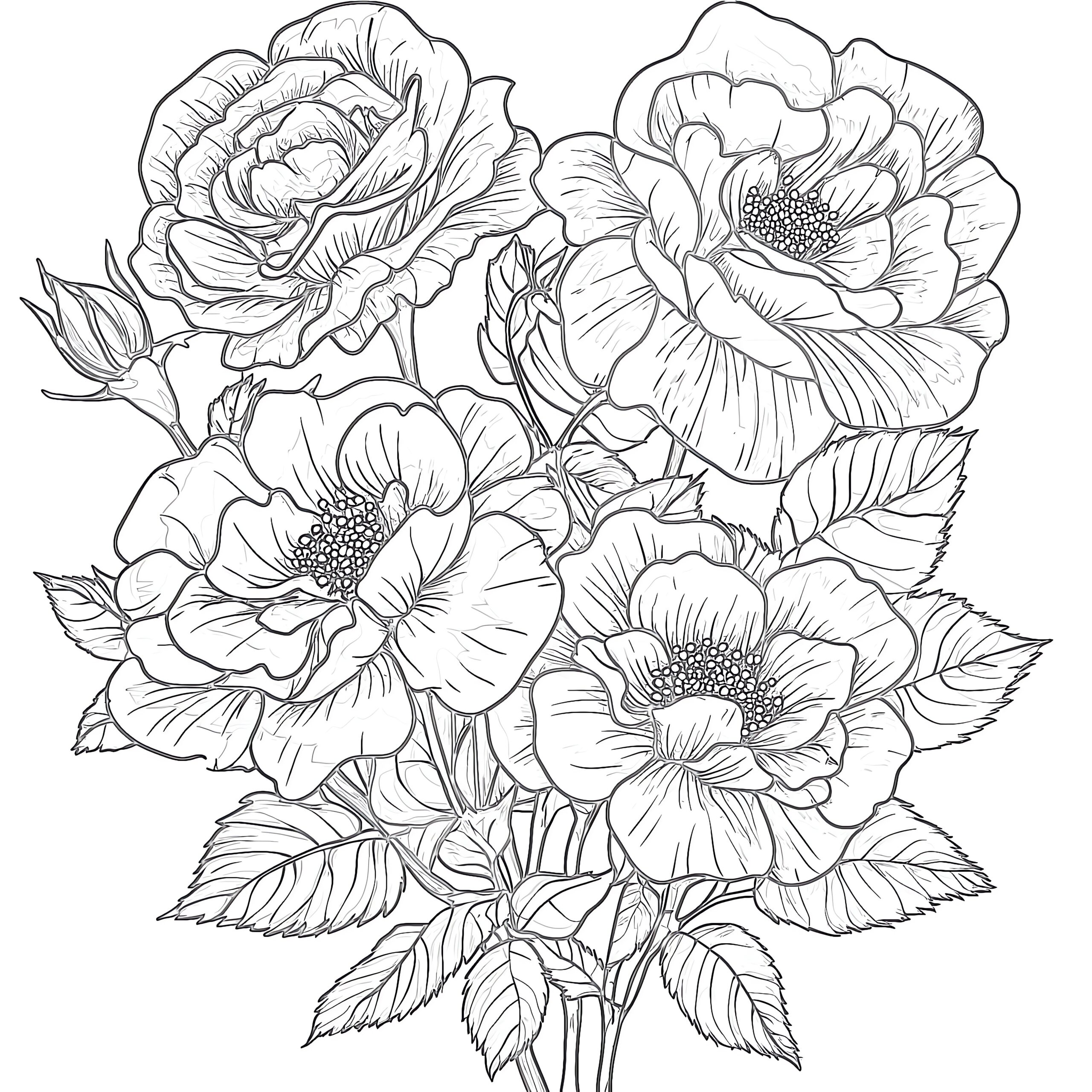 free printable flower coloring sheets
