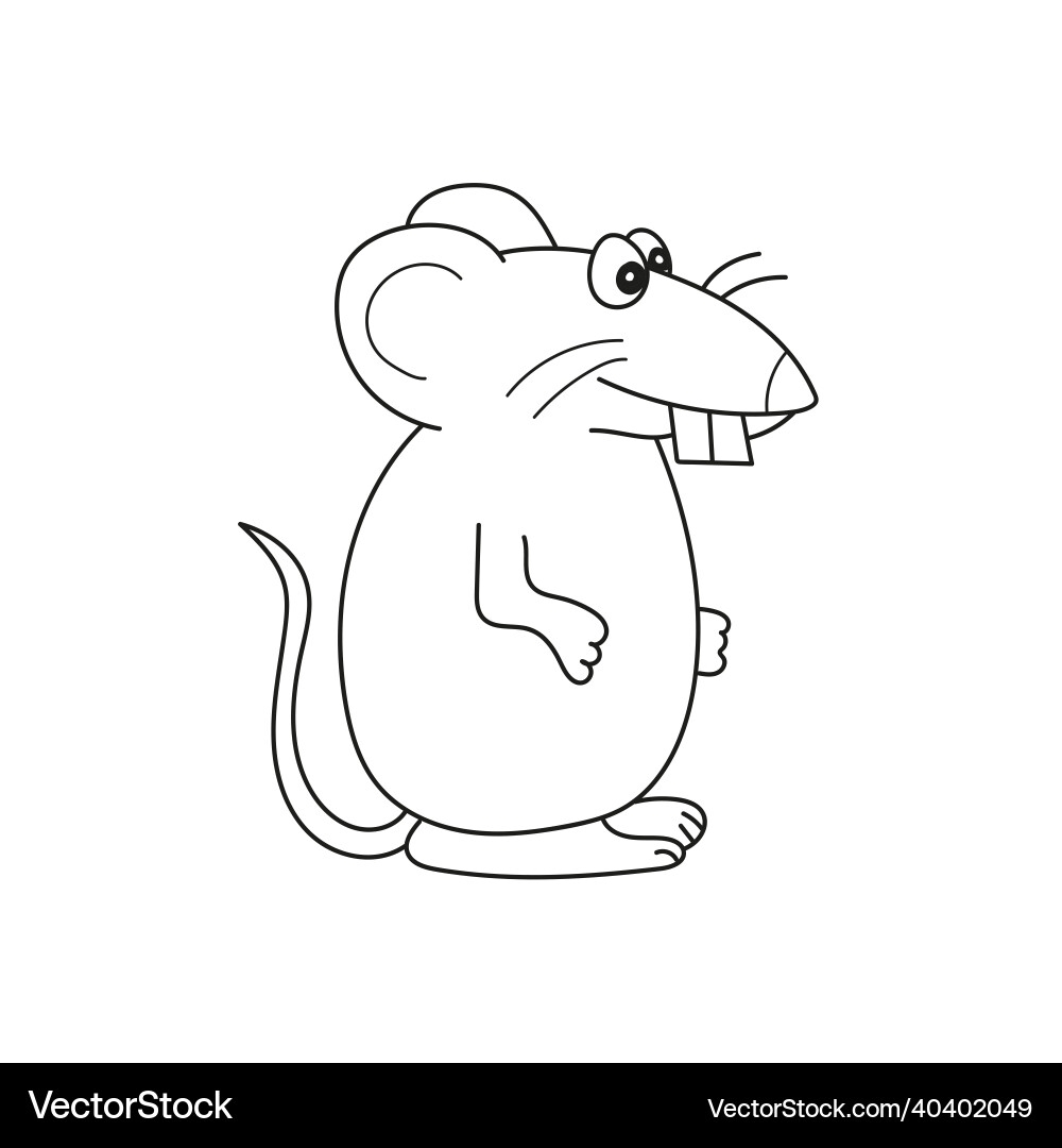 Simple Coloring Page A Cute Rat Linear Royalty Free Vector VectorStock Simple Coloring Page A Cute Rat Linear Royalty Free Vector VectorStock