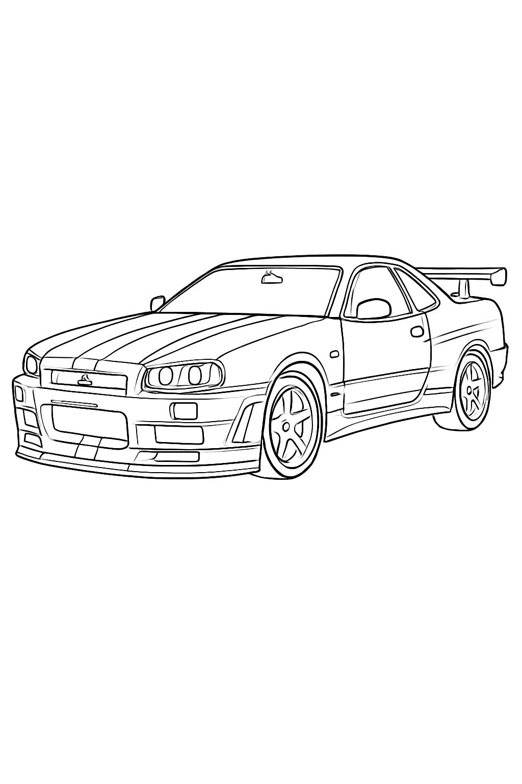 Sleek Nissan Skyline GT R Sports Car Line Drawing Coloring Page Playground Sleek Nissan Skyline GT R Sports Car Line Drawing Coloring Page Playground