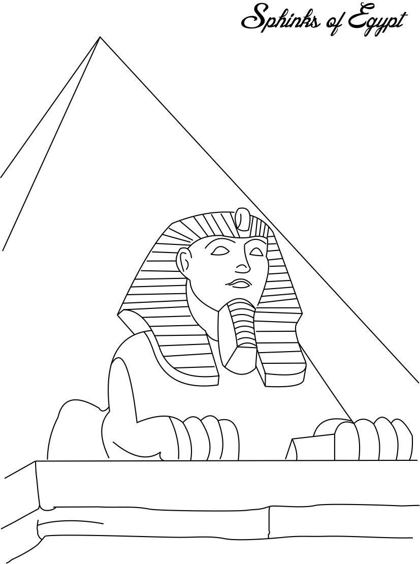 Sphinks Of Egypt Coloring Page For Kids Sphinks Of Egypt Coloring Page For Kids