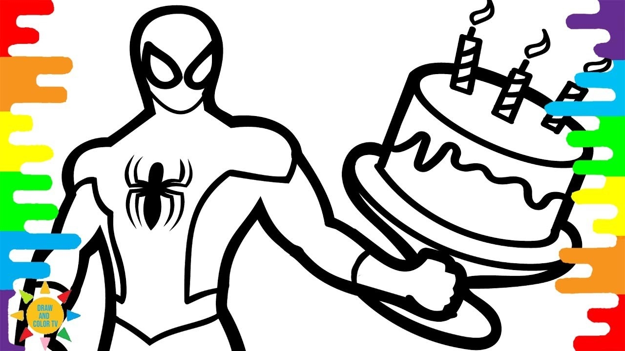 spiderman birthday coloring pages