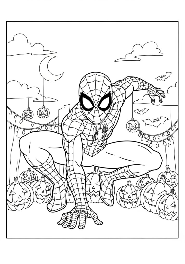 Spiderman Halloween Coloring Pages Printable Fun