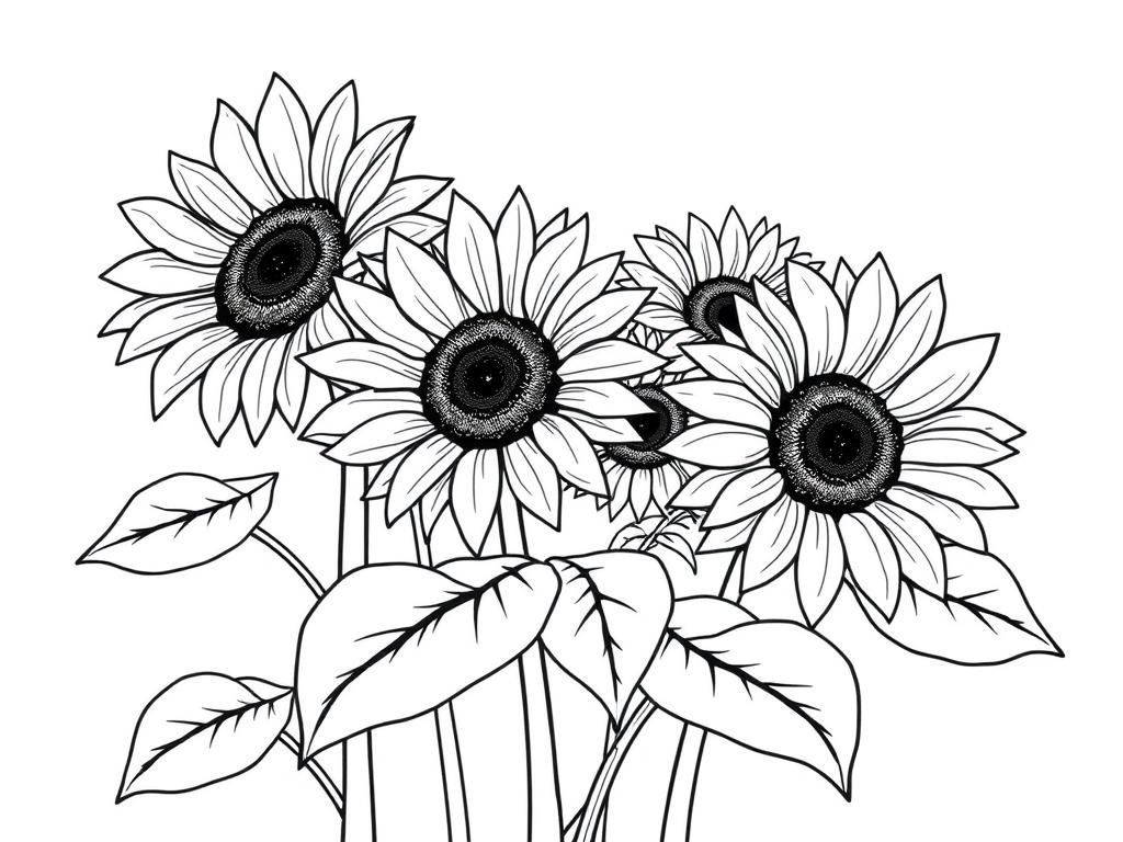 Sunflower Coloring Page For Adults And Kids Free Printable Coloring Page Sunflower Coloring Page For Adults And Kids Free Printable Coloring Page