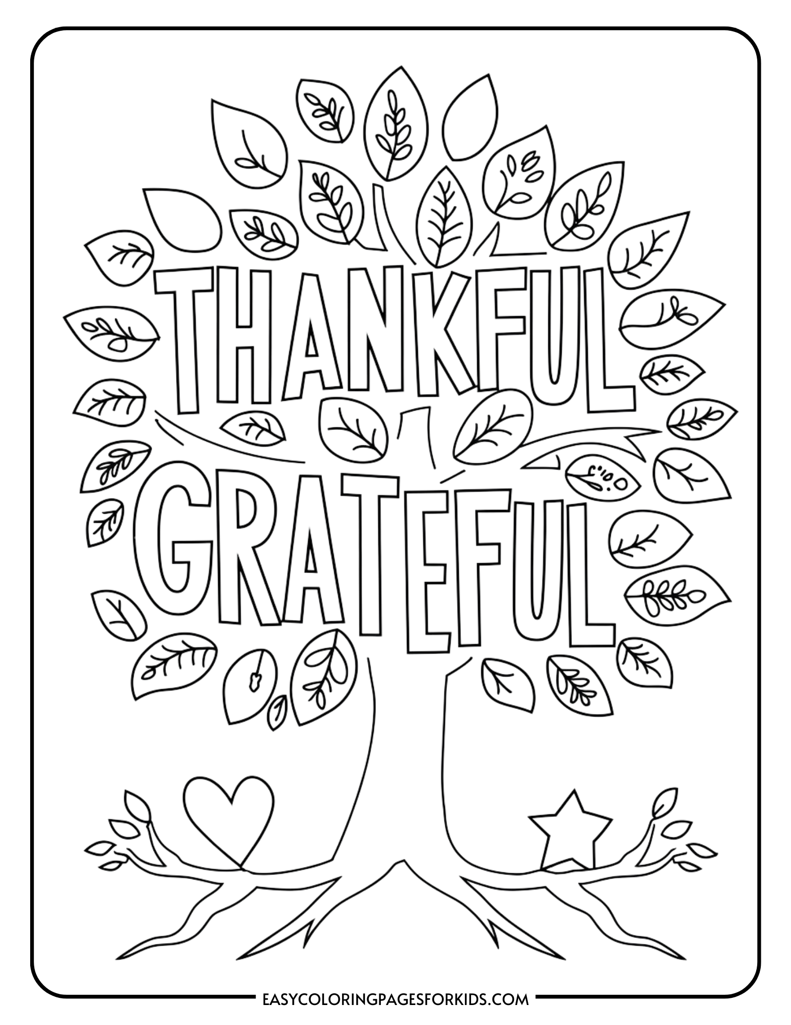 Thankful Tree Coloring Pages 5 Free Printable Pages Easy Coloring Pages For Kids