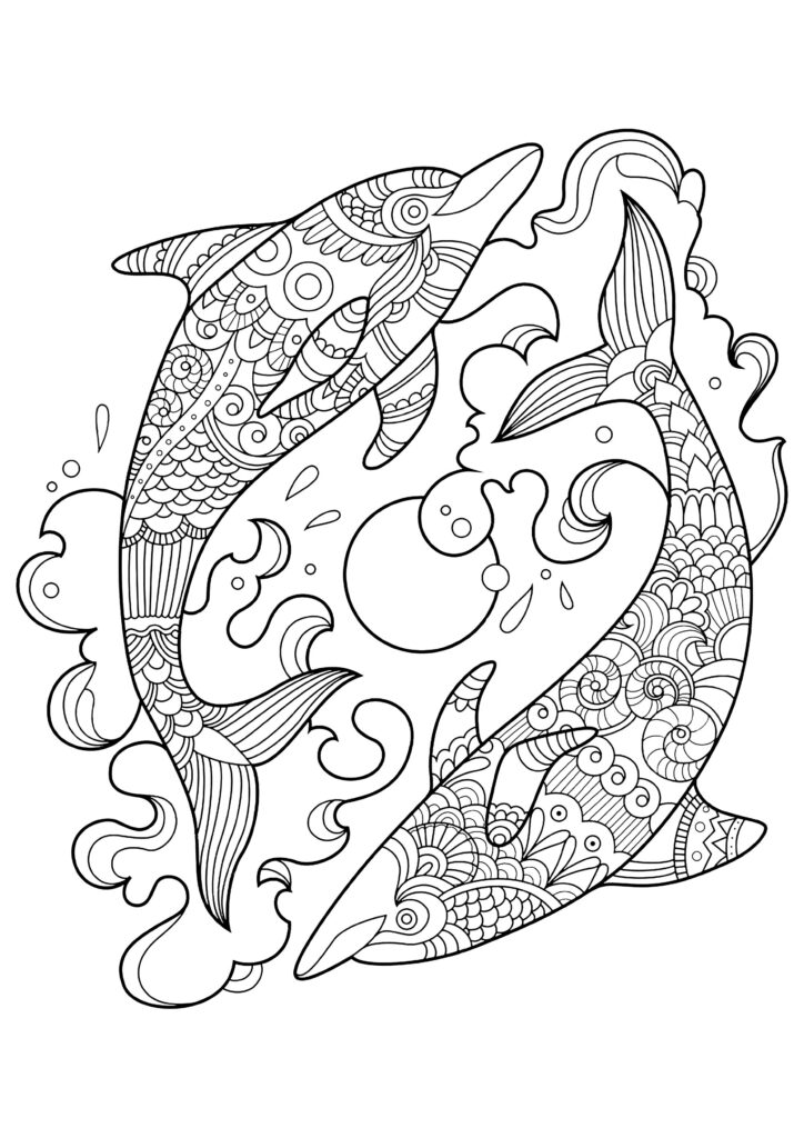 Dolphin Coloring Pages For Adults - King Printables