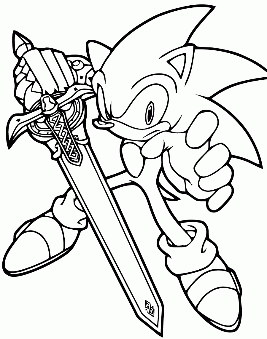 coloring picture of sonic