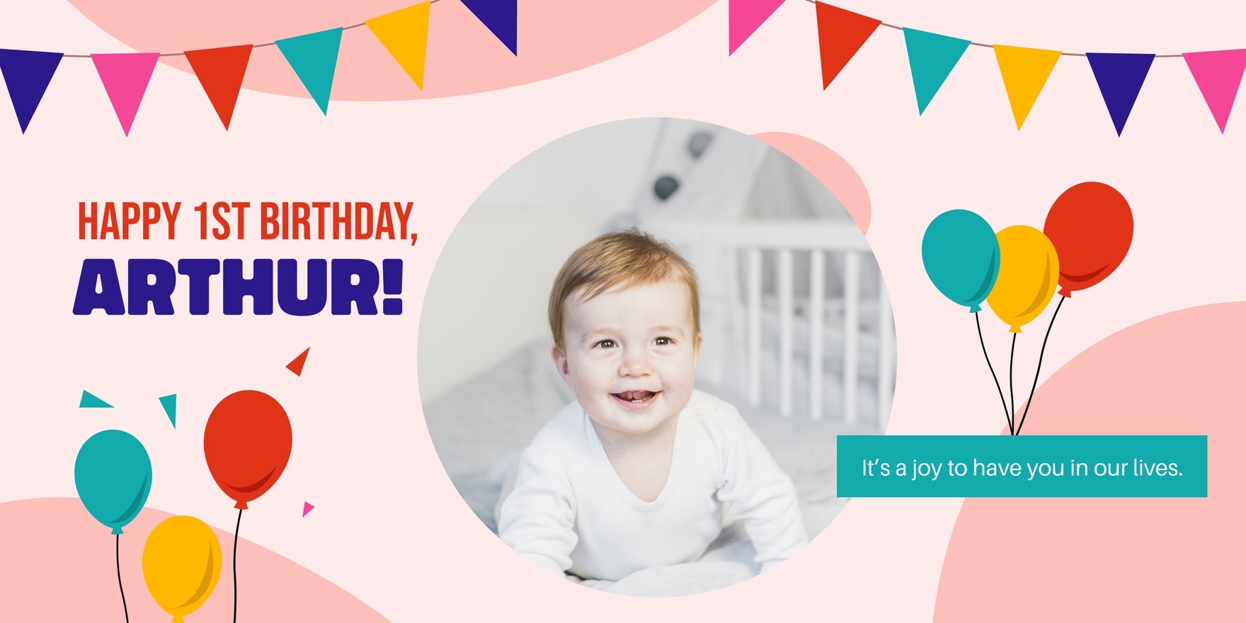 1st Birthday Banner Template In PSD Word Illustrator Publisher Google Docs Download Template