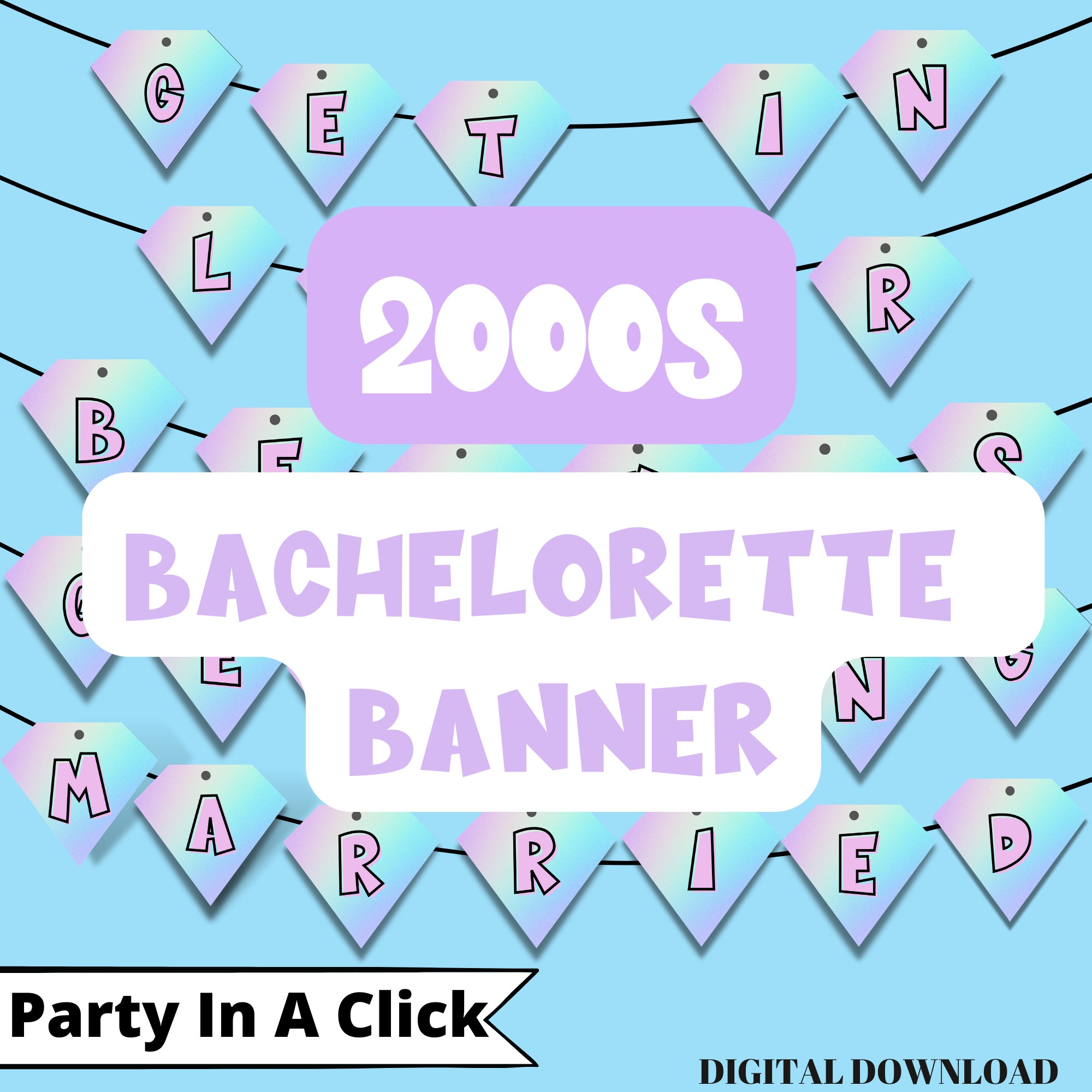 2000s Party 2000 Theme Y2K Party Decor Y2K Bachelorette And Y2k Decor Retro Bachelorette 00s Party Bachelorette Ideas custom Name Etsy