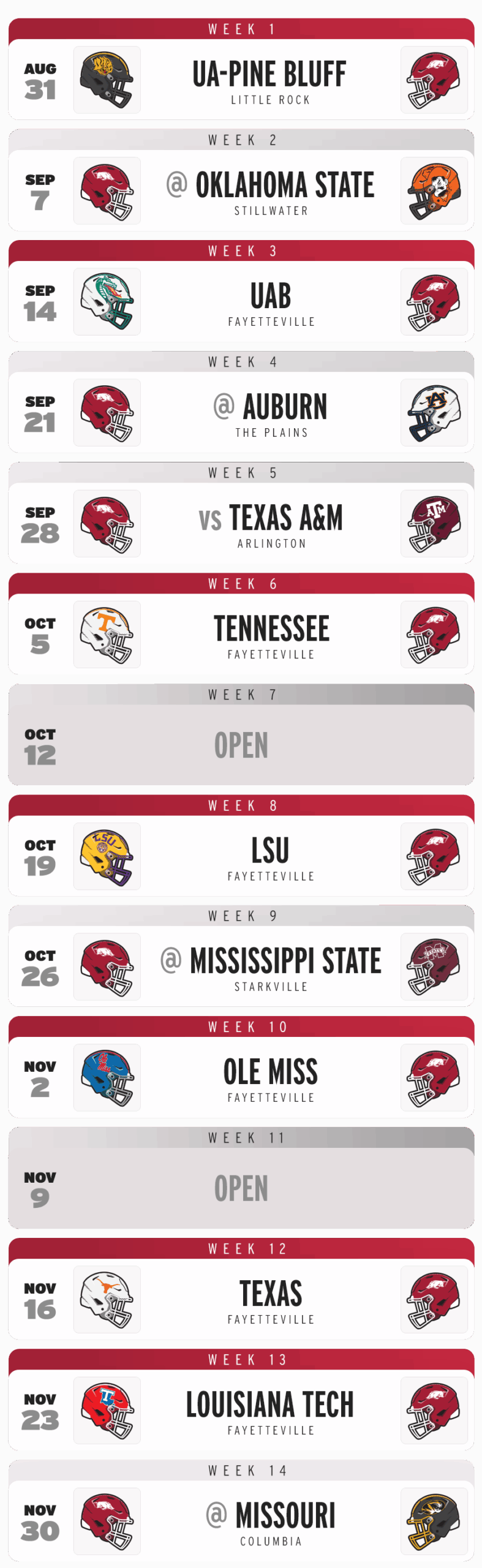 Arkansas Razorbacks Baseball Schedule 2025 Printable