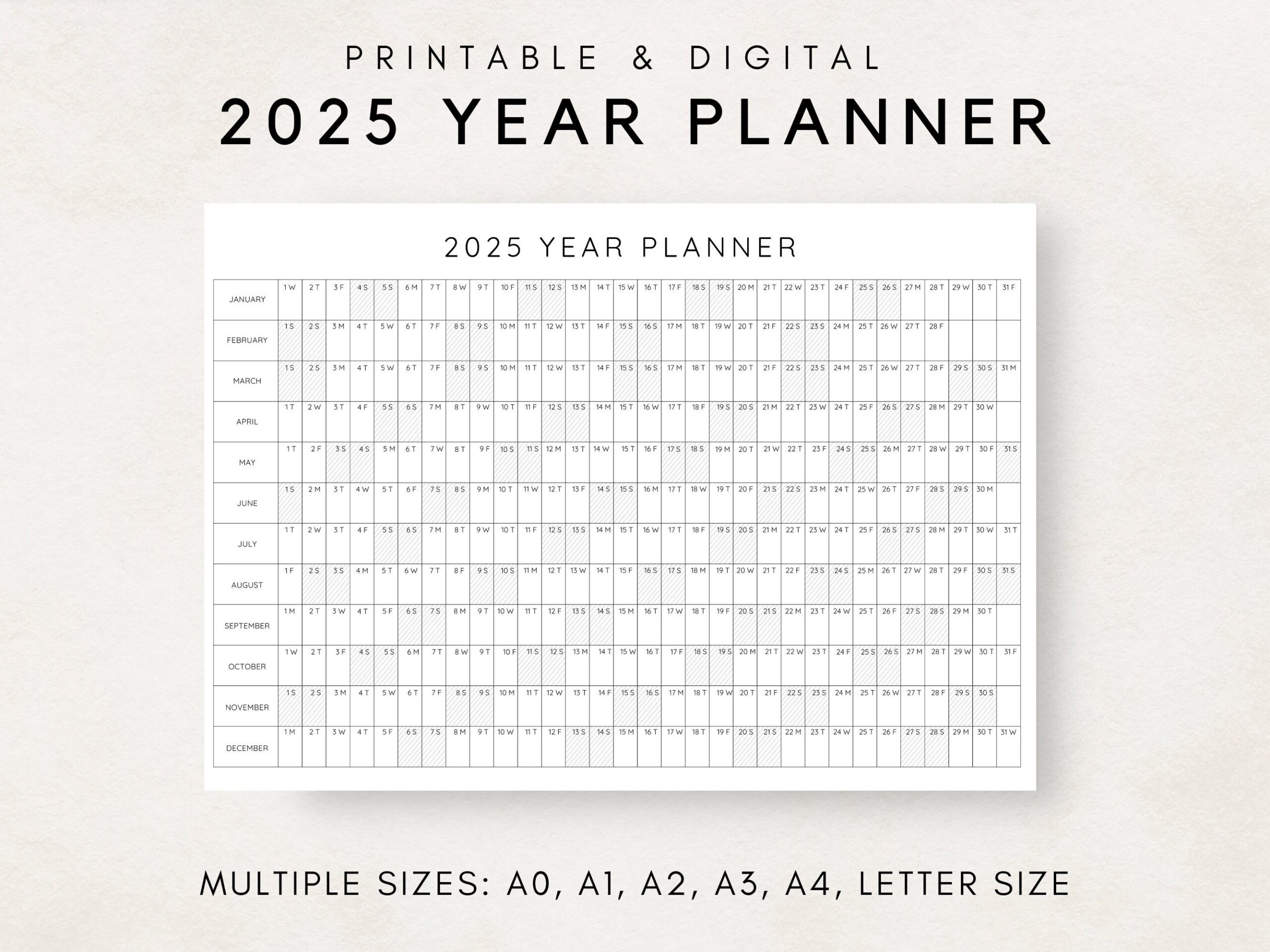 2025 Year Planner Printable
