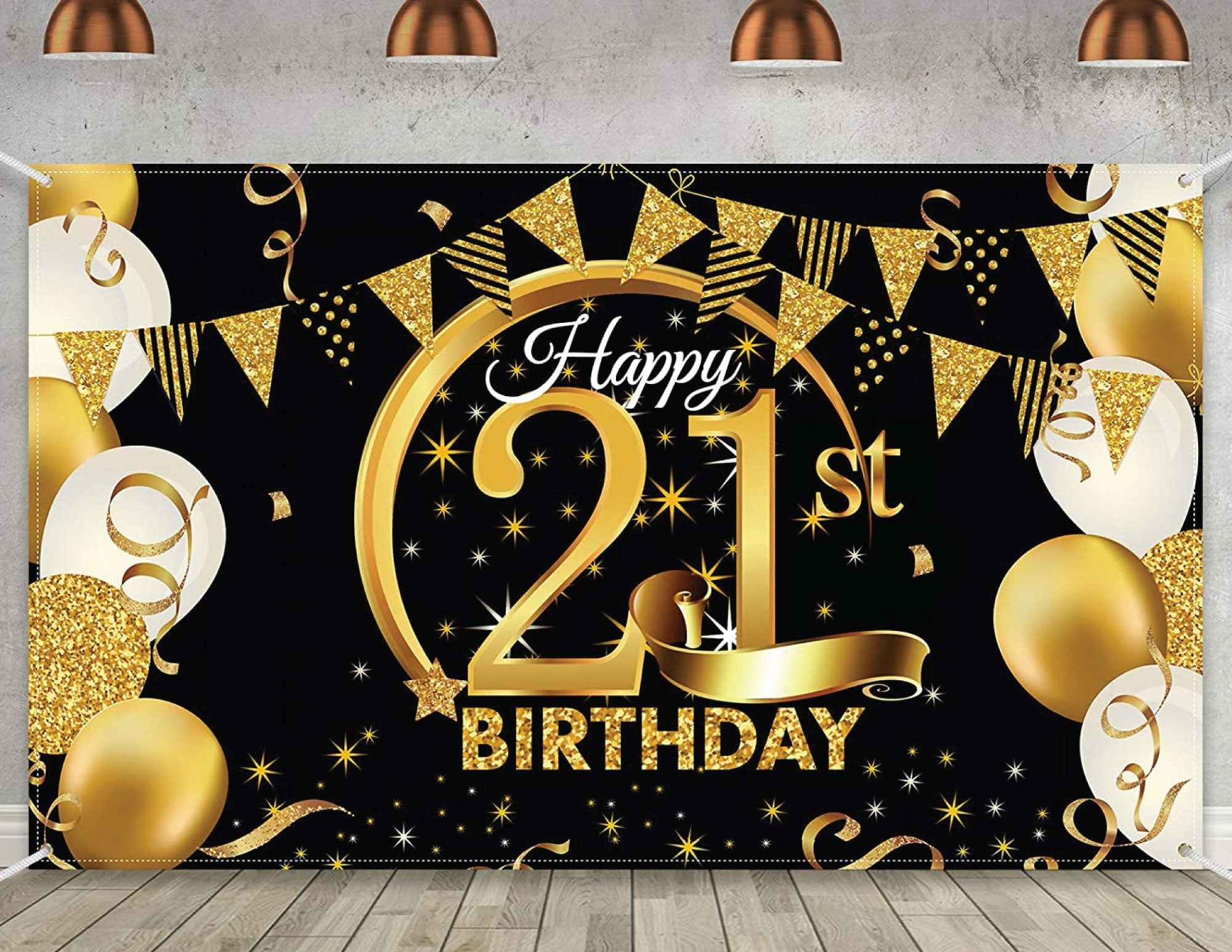 21st Birthday Banner Backdrop Decorations For Women Black And Gold Happy 21 Year Old Birthday Decor Photo Booth Props 21st Party Supplies Etsy Sweden