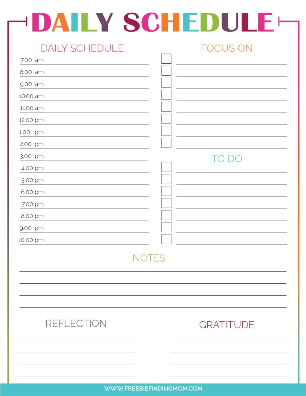 Free Printable Hourly Planner