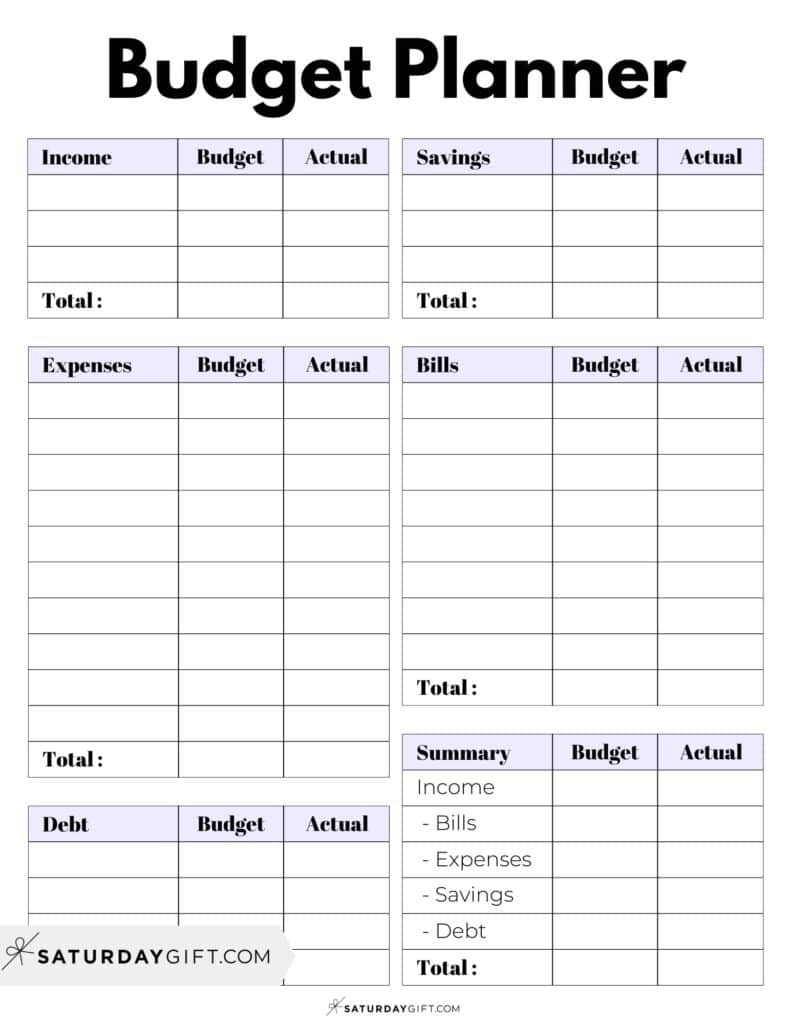 Budget Planner Printable Free