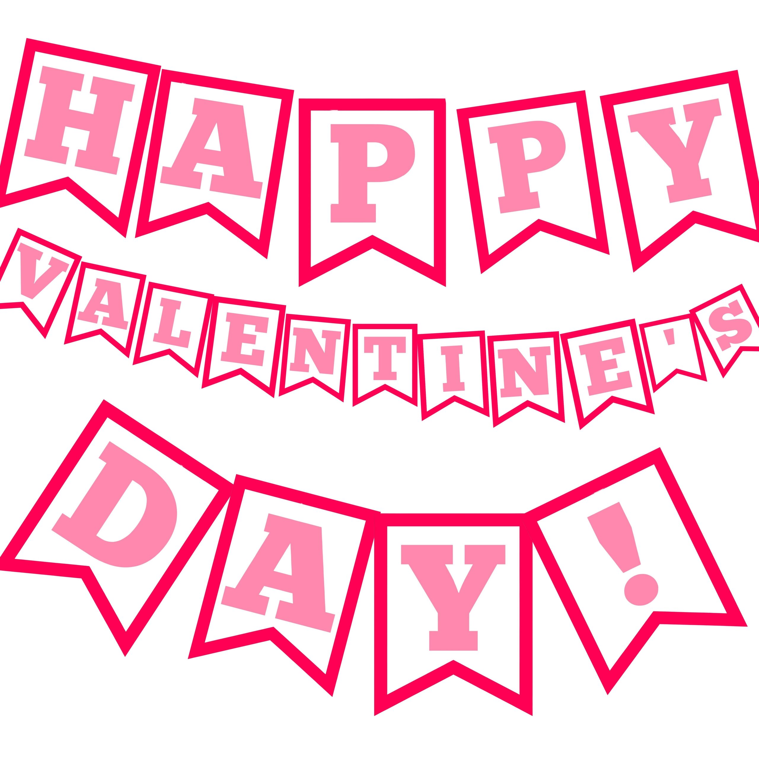 4 Easy DIY Valentine s Day Printable Banners Free The Peculiar Green Rose