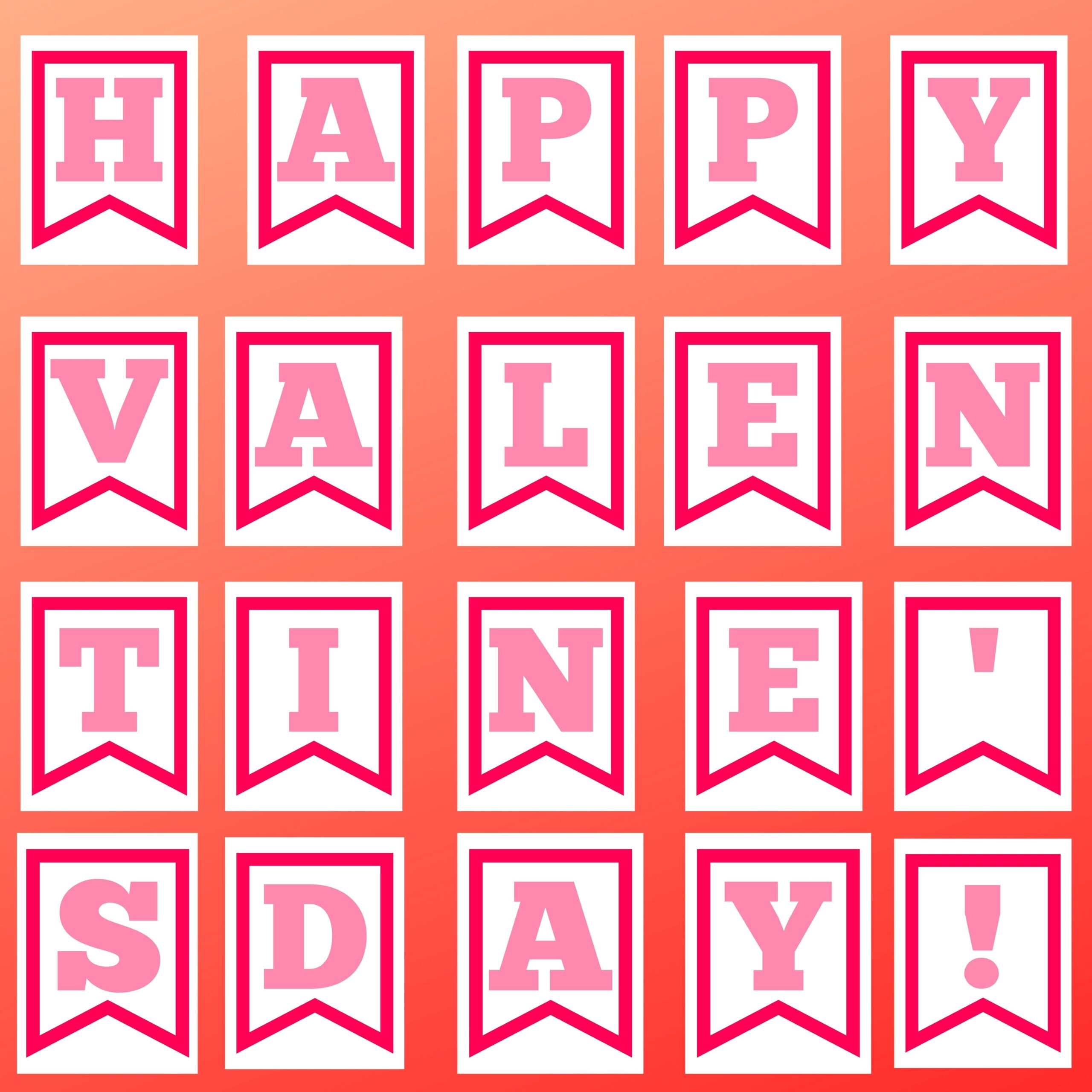 4 Easy DIY Valentine s Day Printable Banners Free The Peculiar Green Rose