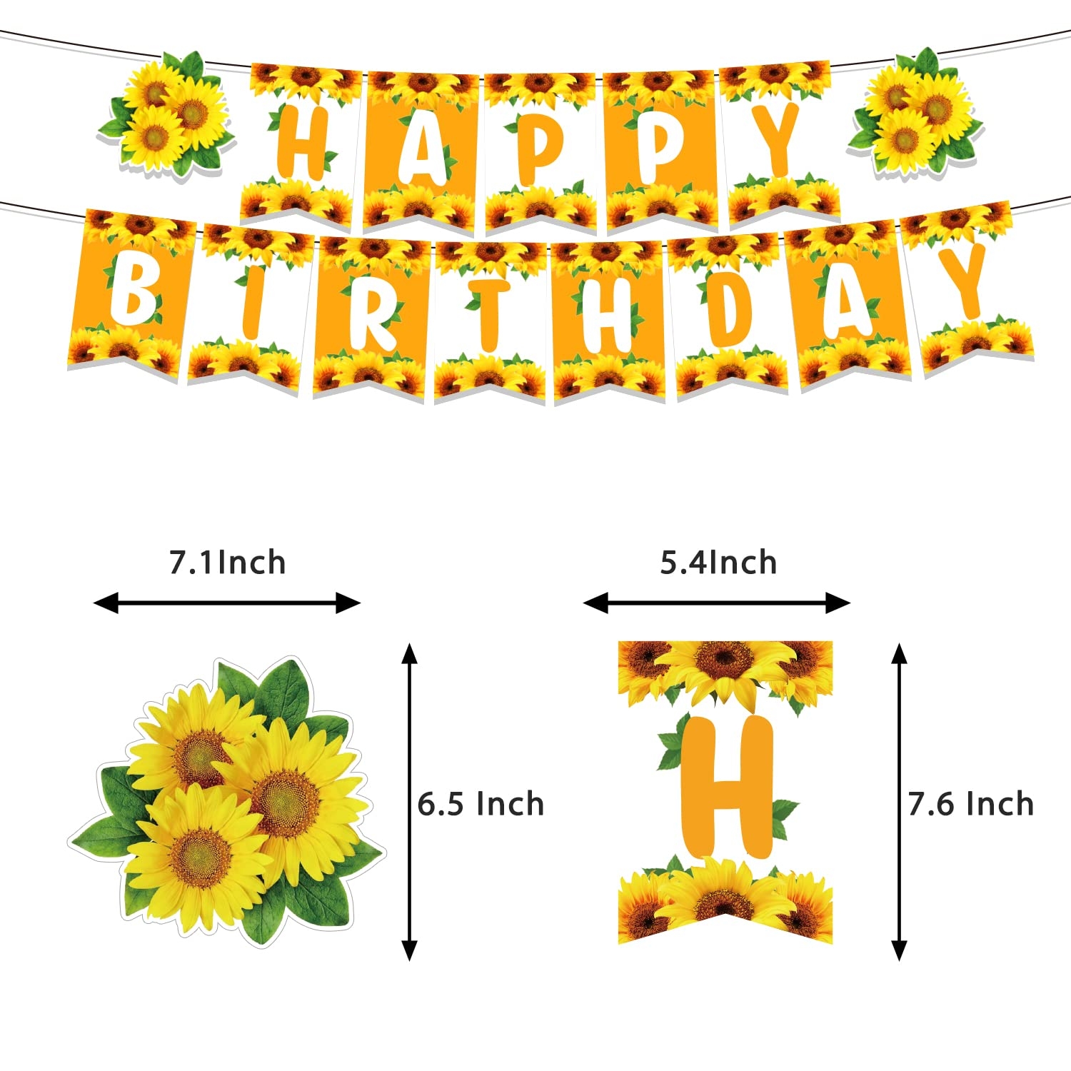 47 Piece Sunflower Birthday Party Decoration Kit Happy Birthday Banner Sunflower Hanging Swirls Cake Cupcake Toppers And Colorful Balloon Set For Girl Or Women Theme Party Decor Sunflower Buy Online At Best