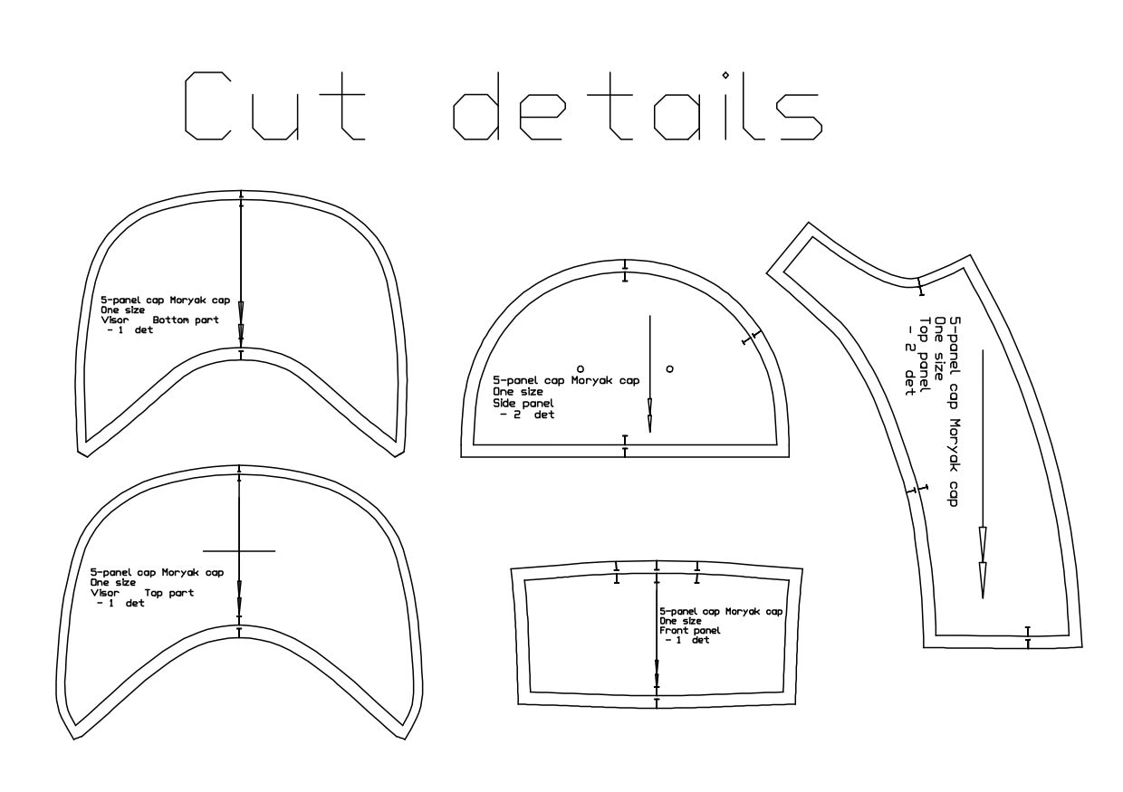 5 Panel Cap Sewing Pattern PDF Download Etsy