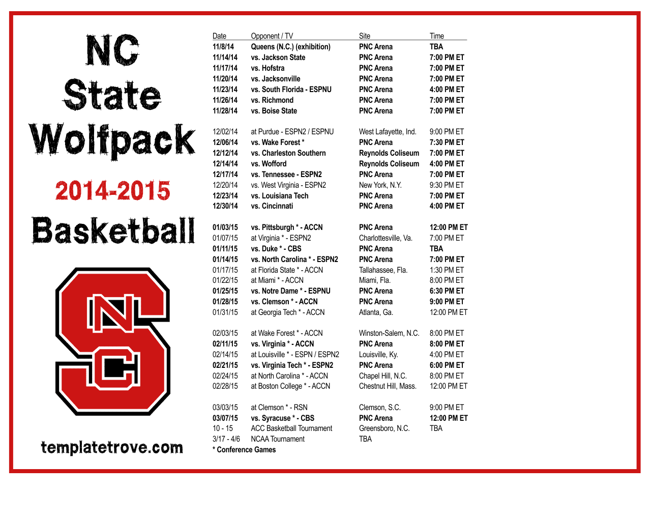  50 NC State Basketball Schedule Wallpapers WallpaperSafari