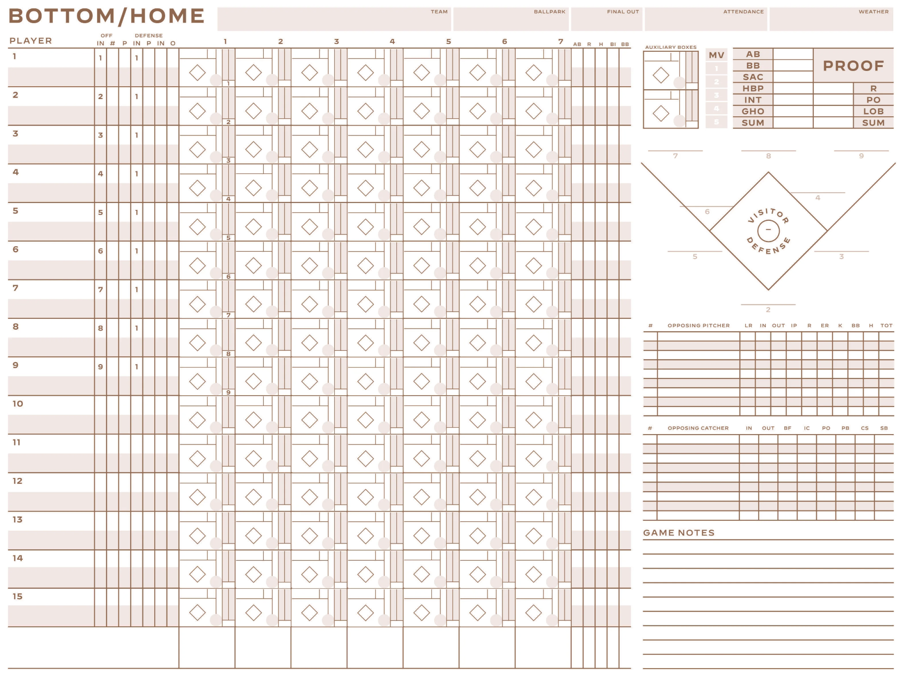 Printable Baseball Score Sheets